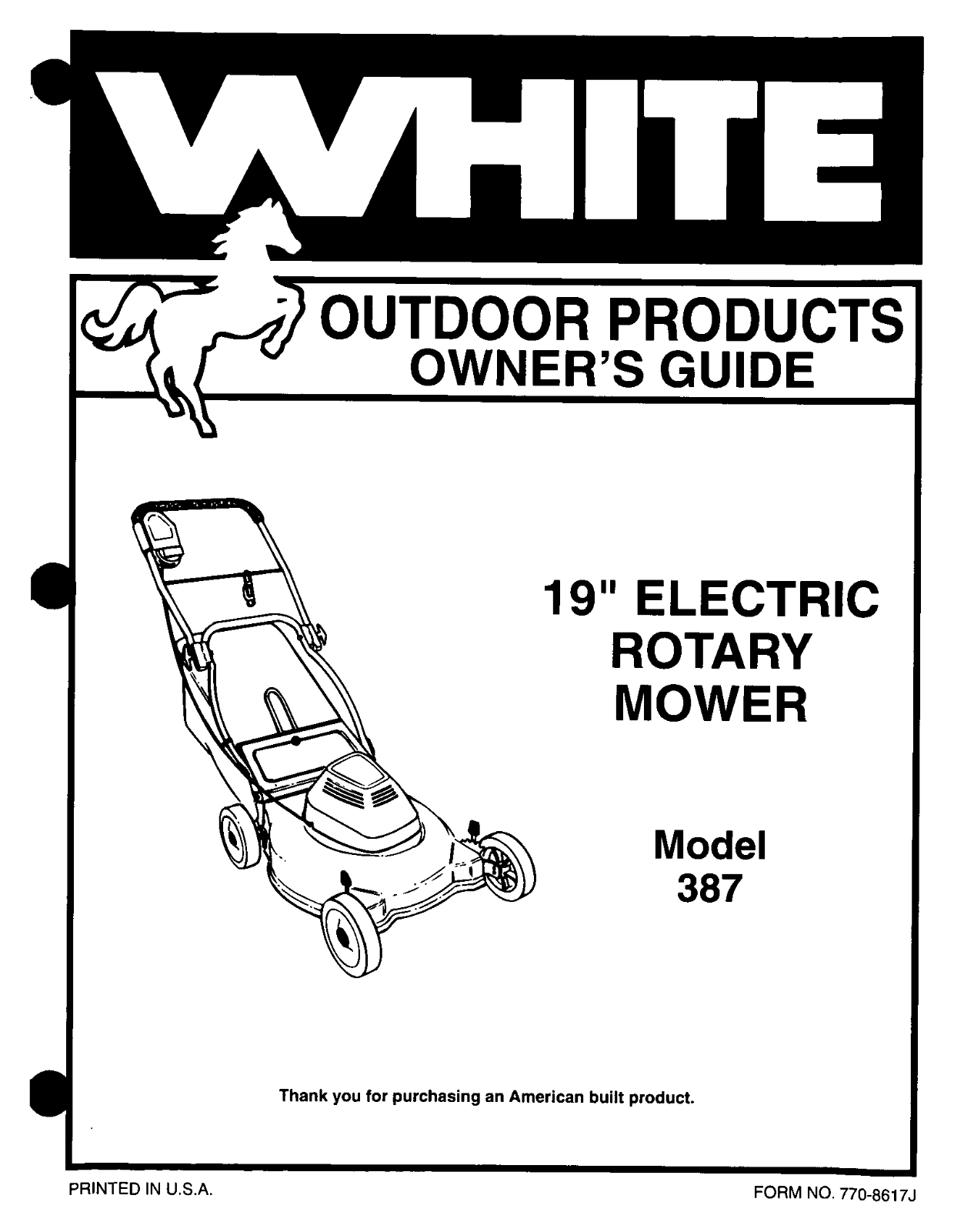 White Outdoor 387 User Manual