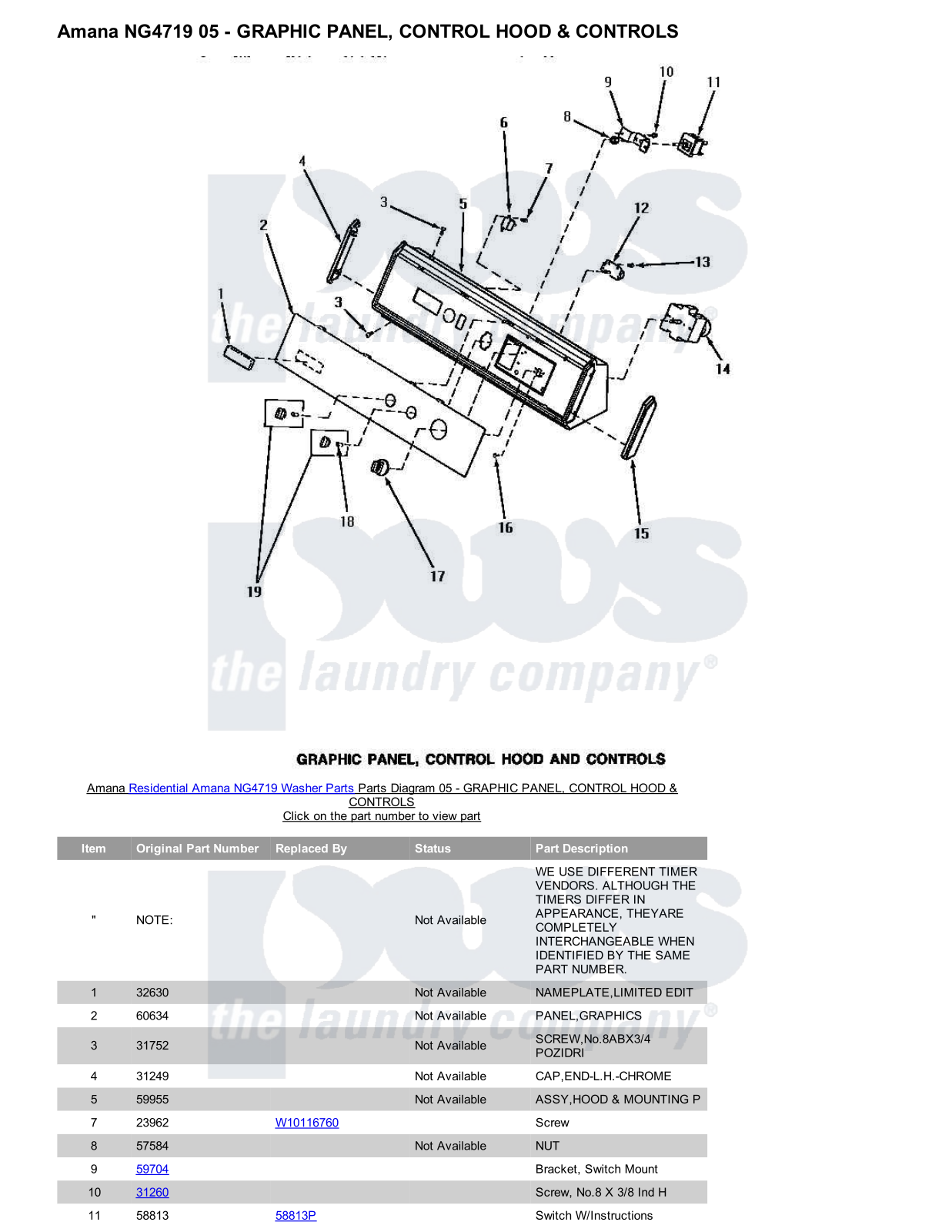 Amana NG4719 Parts Diagram