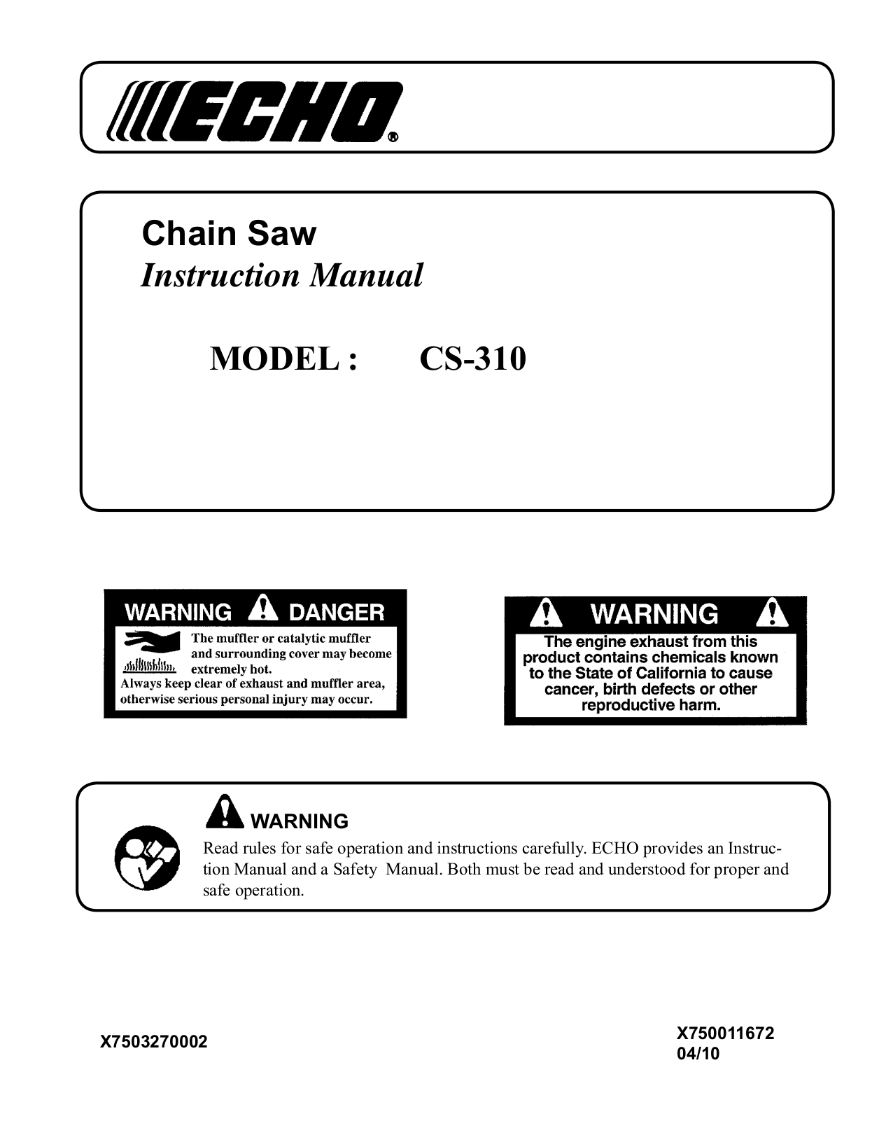 Echo CS-310 User Manual