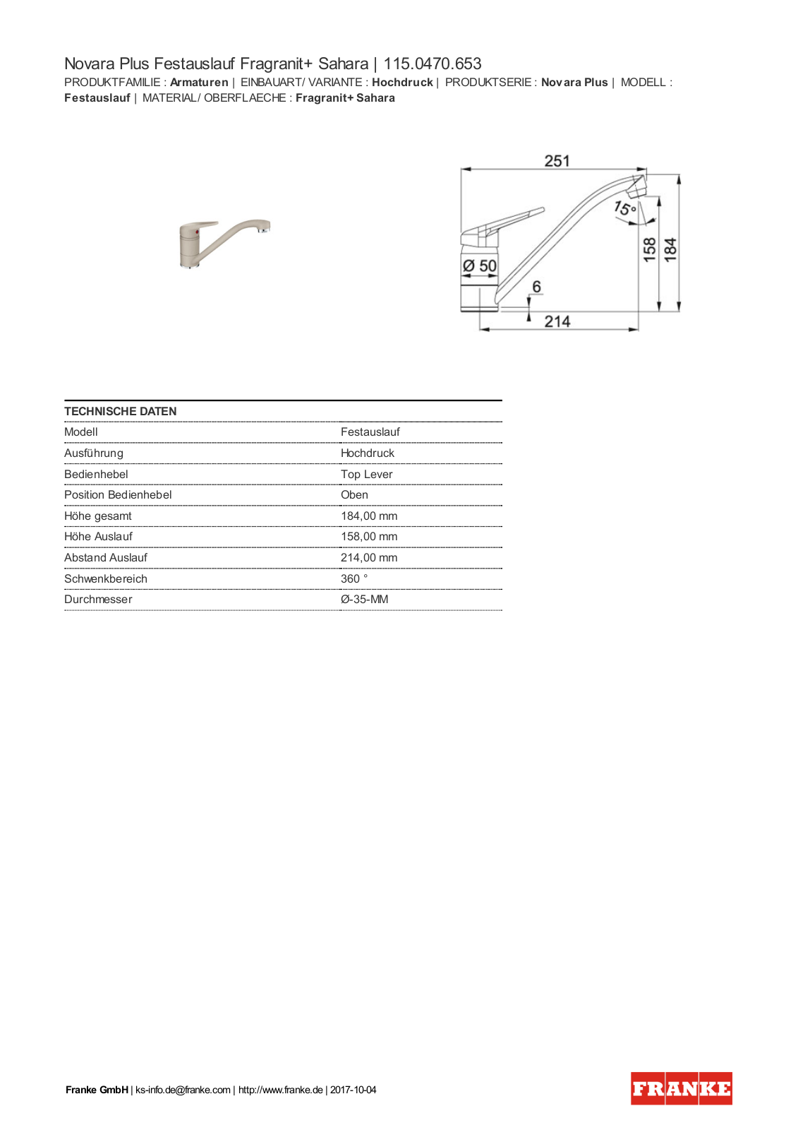 Franke 115.0470.653 Service Manual