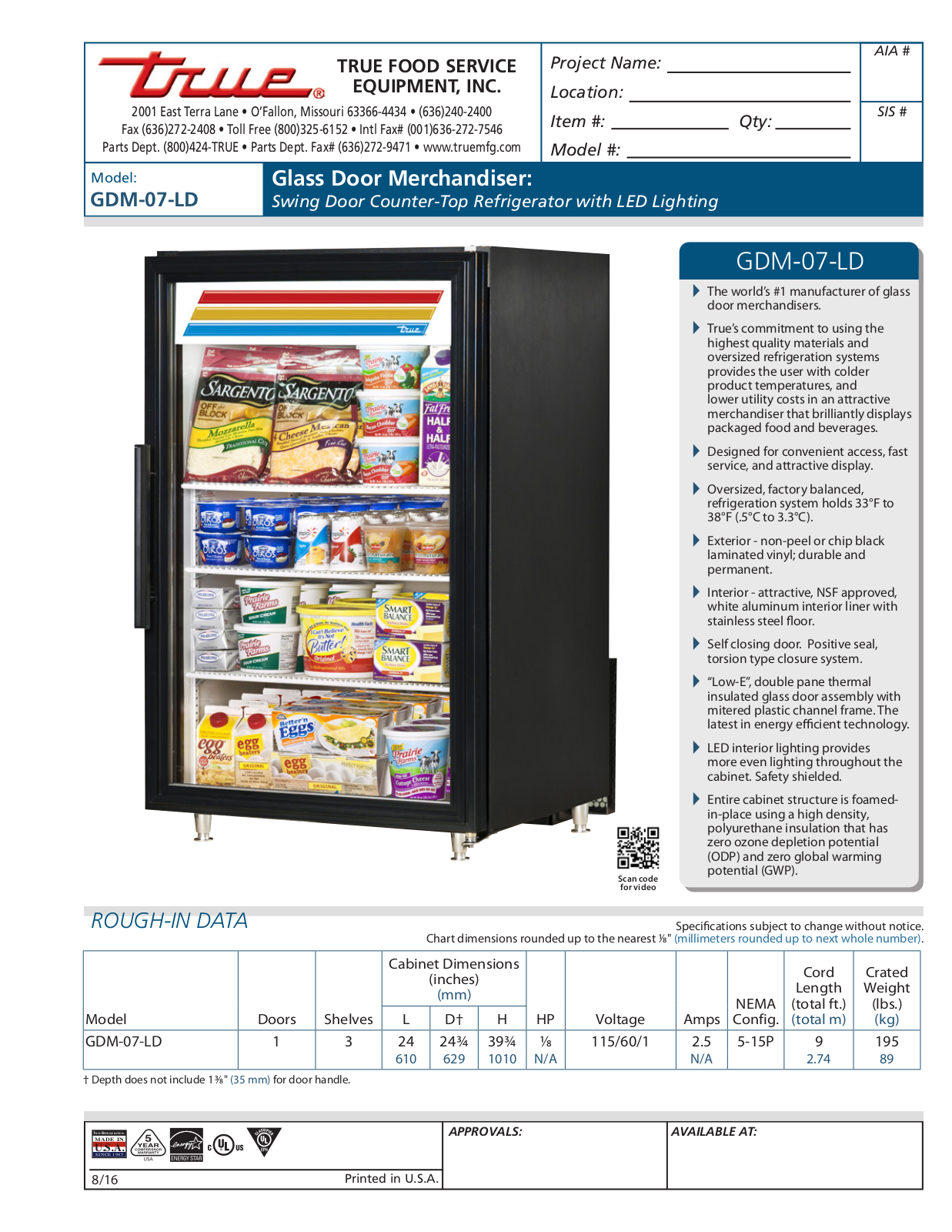 True GDM-07-LD User Manual