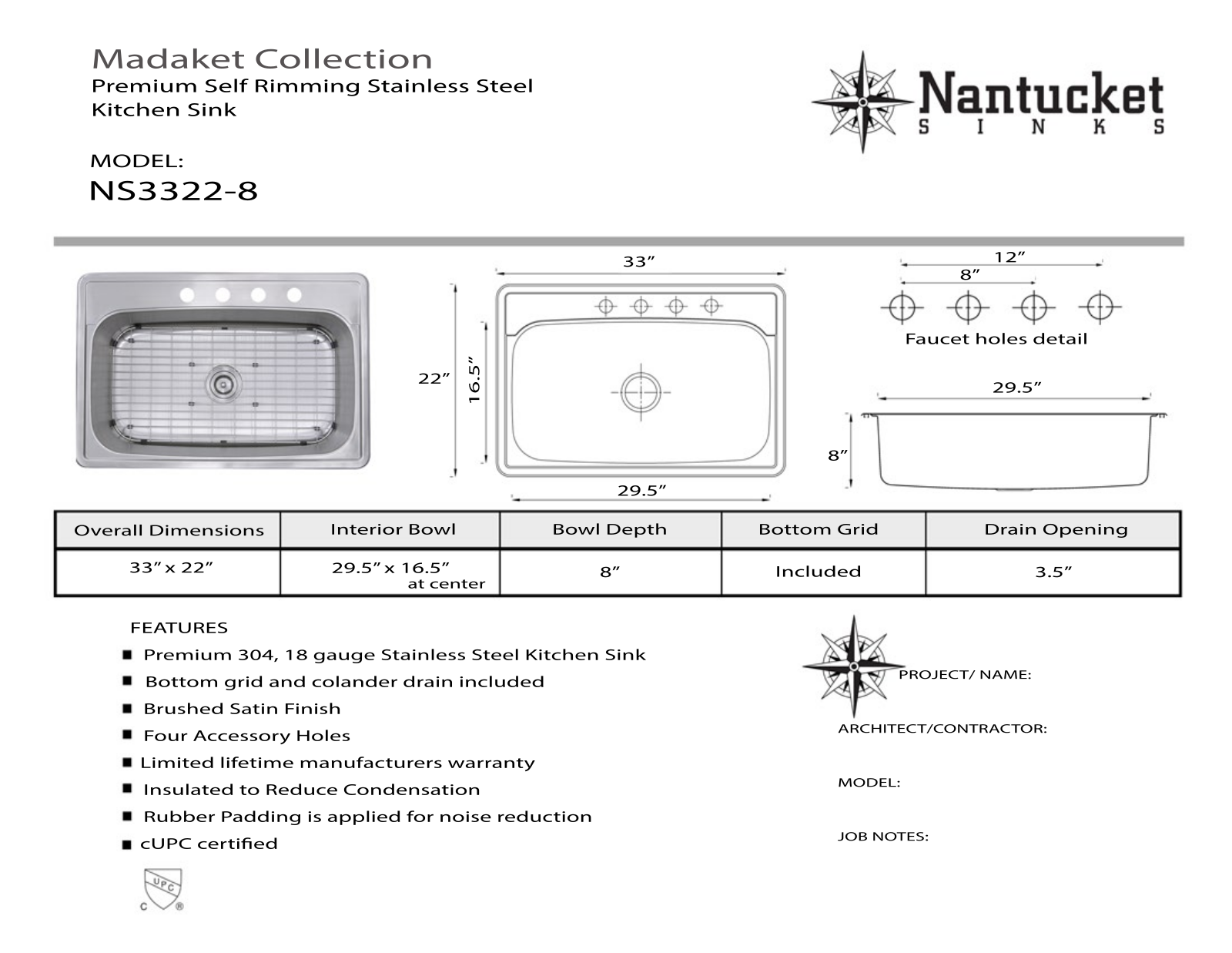 Nantucket NS33228 Specifications