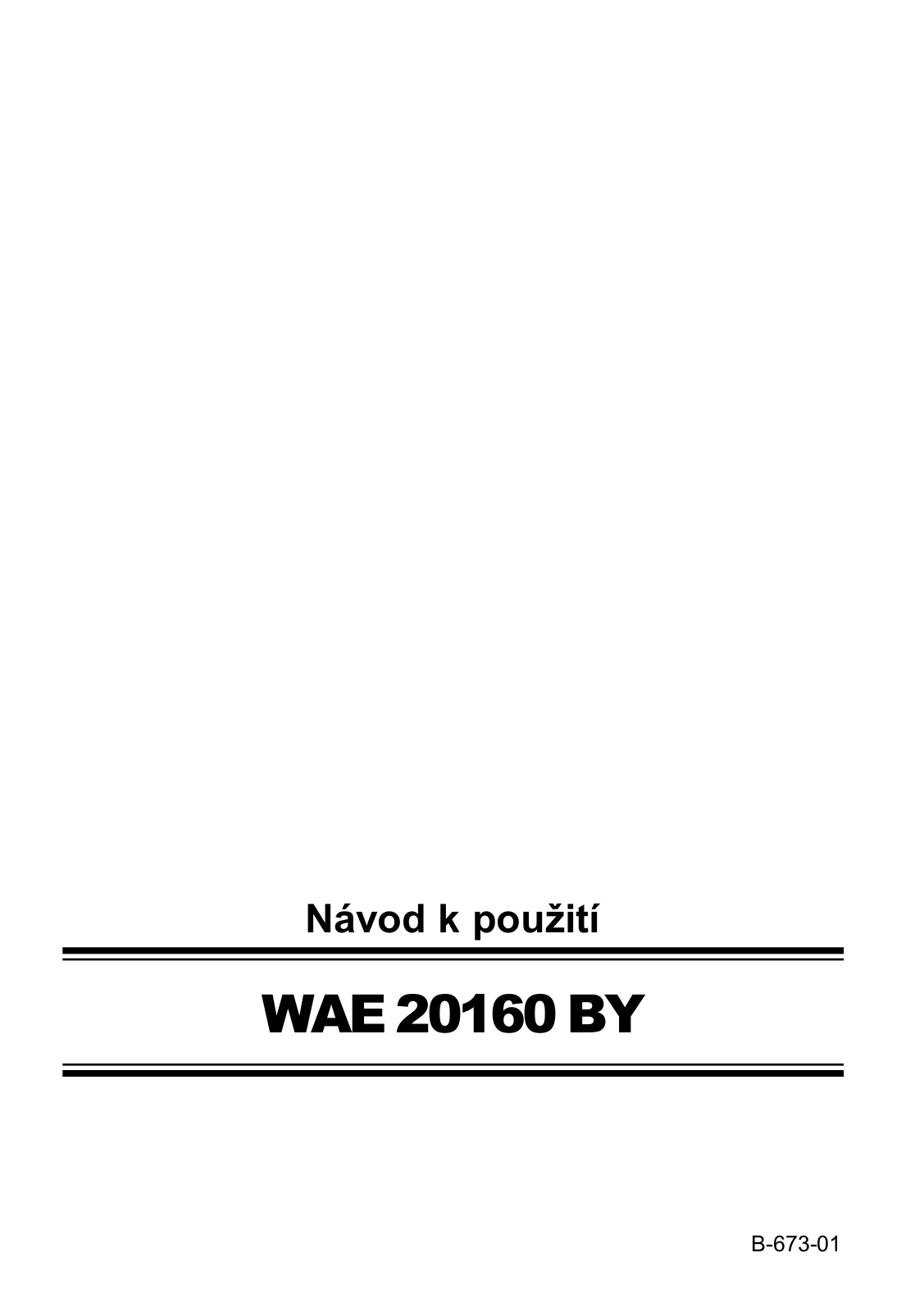 Bosch WAE 20160BY User Manual