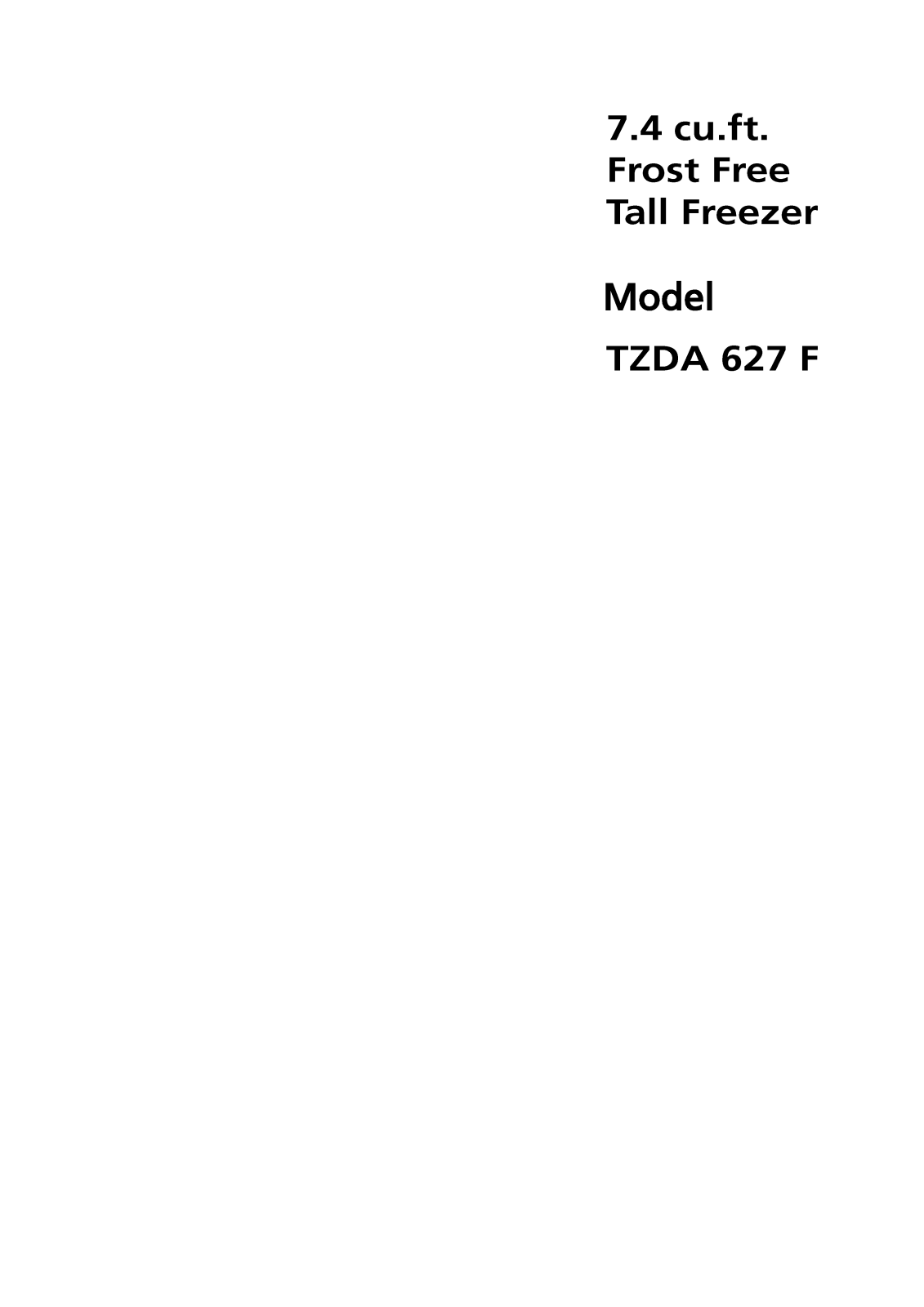 Beko TZDA627F User Manual