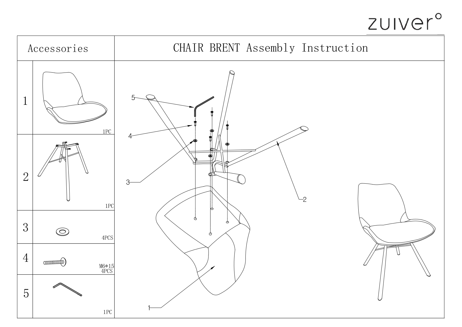 Zuiver ZIVE1275 Installation & Assembly - ManualMachine.com