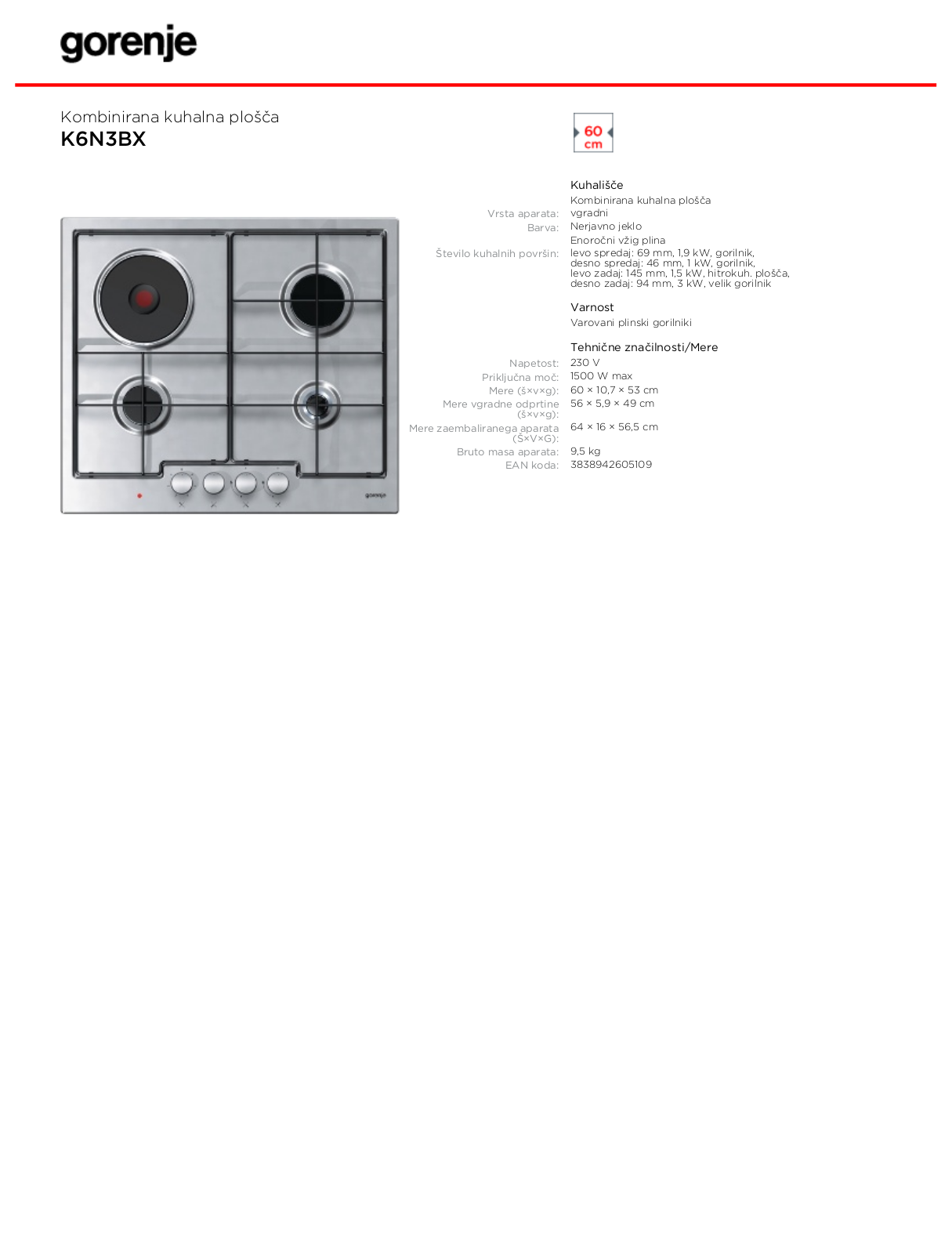 Gorenje K6N3BX BROCHURE