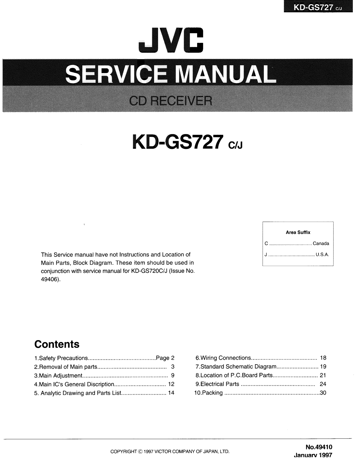 JVC KDGS-727 Service manual