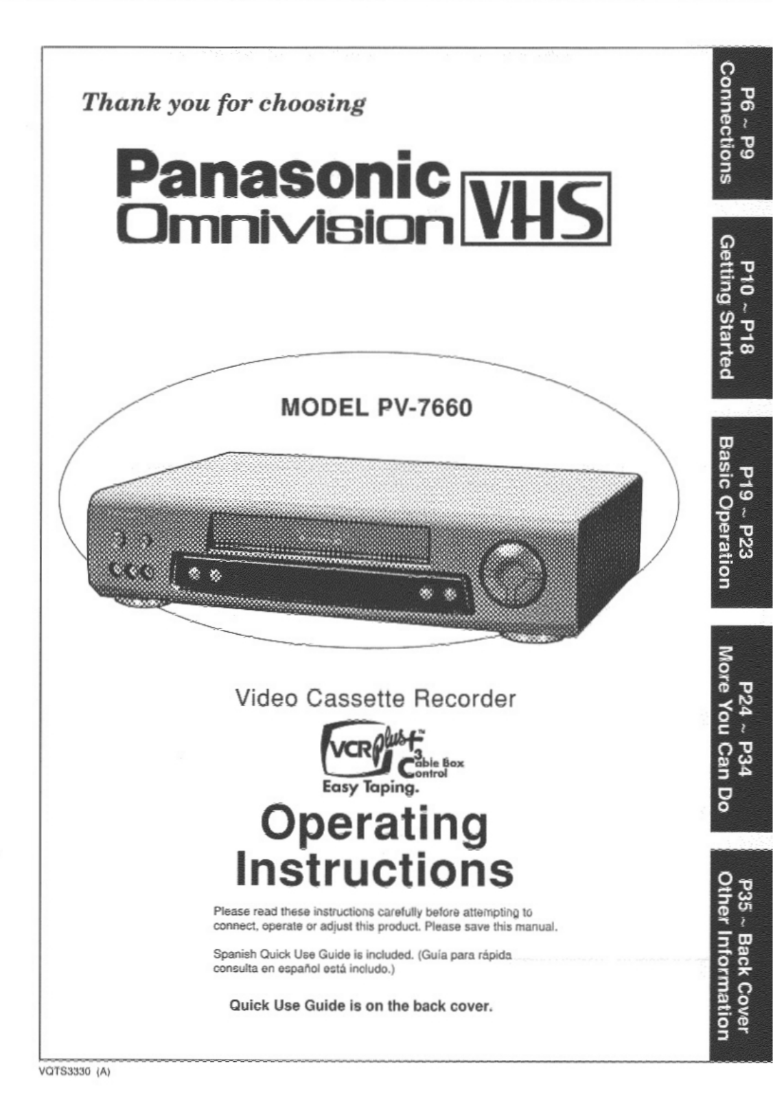 Panasonic PV-7660 User Manual