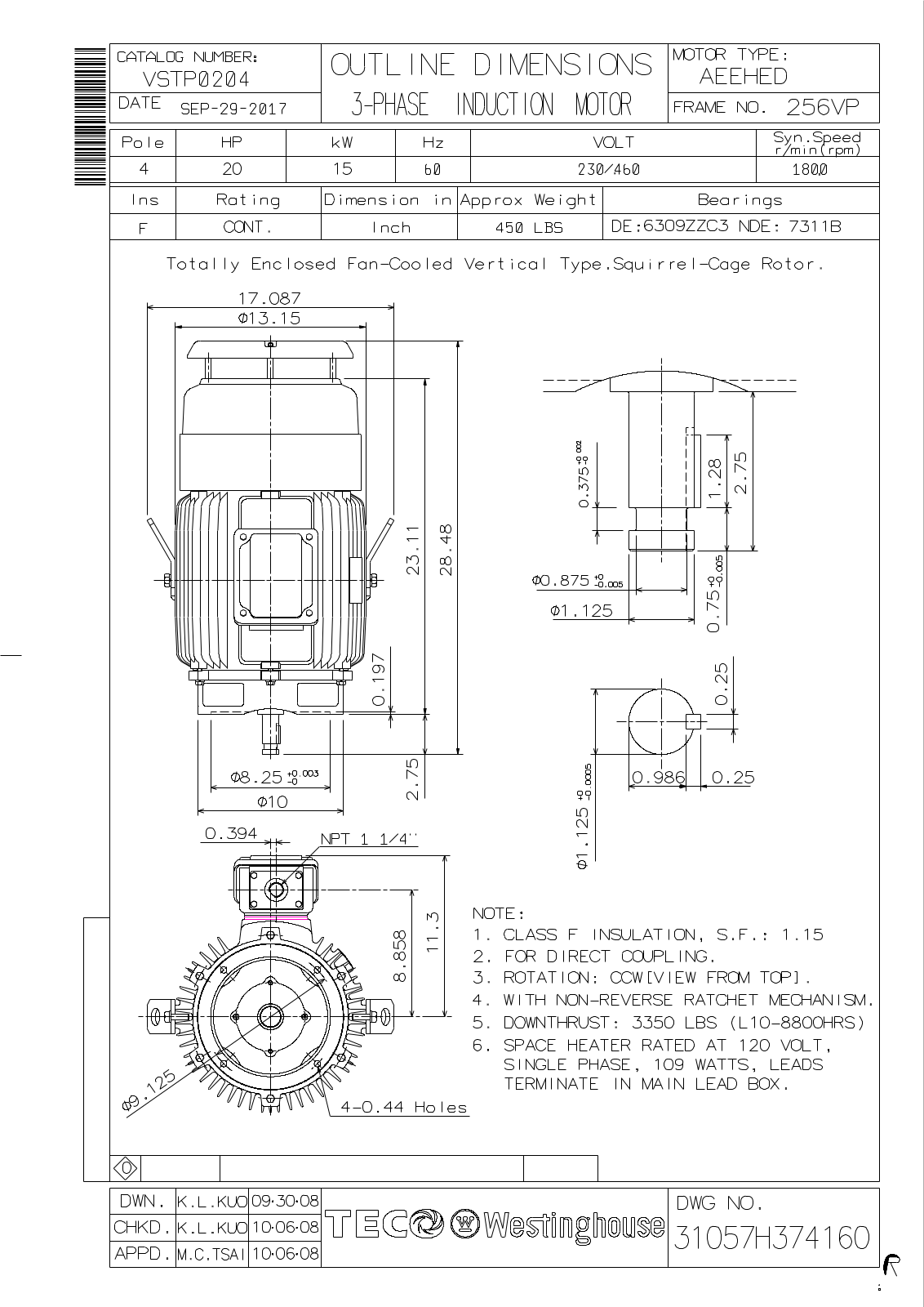 Teco VSTP0204 Reference Drawing