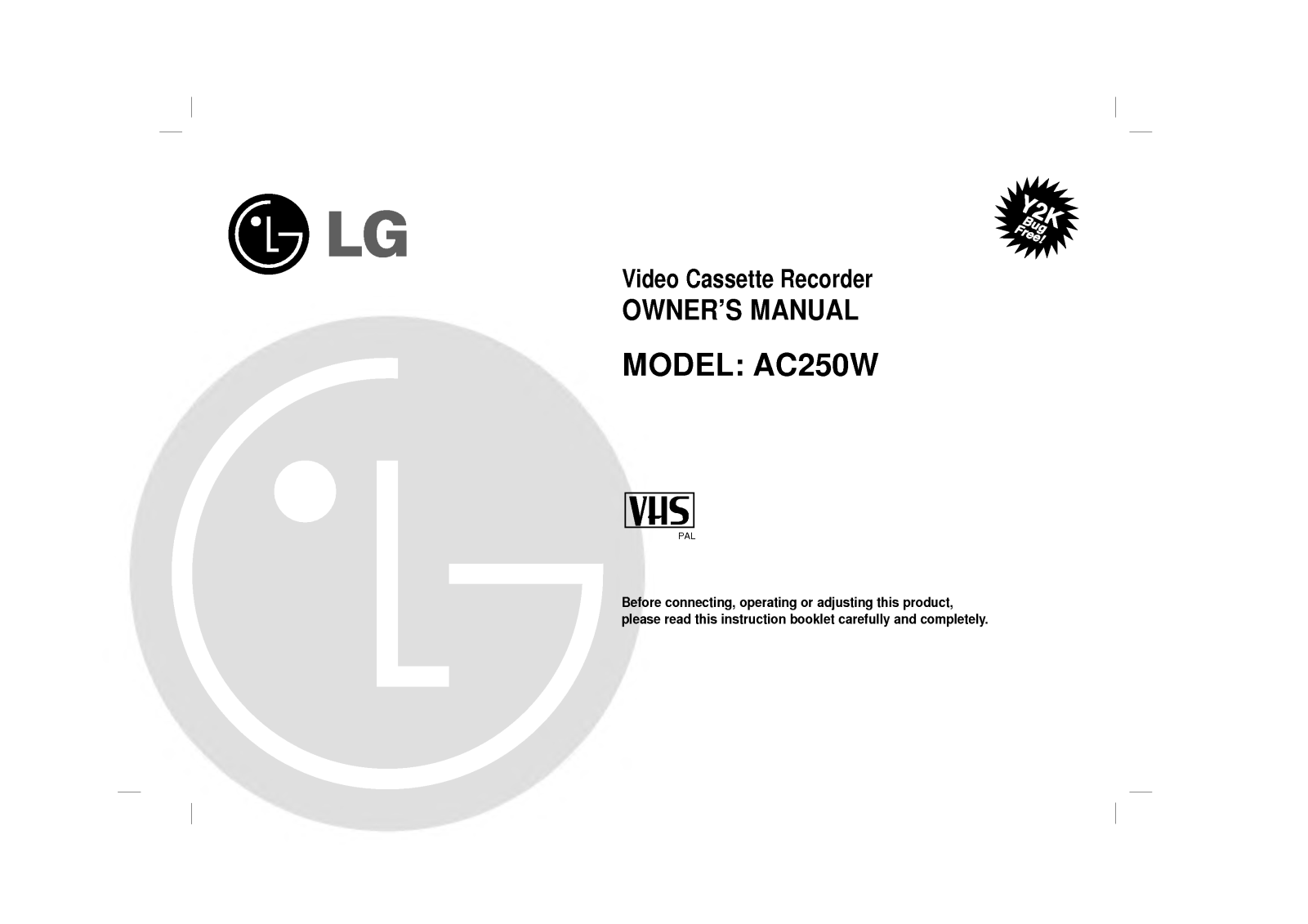 LG AC250W User Manual