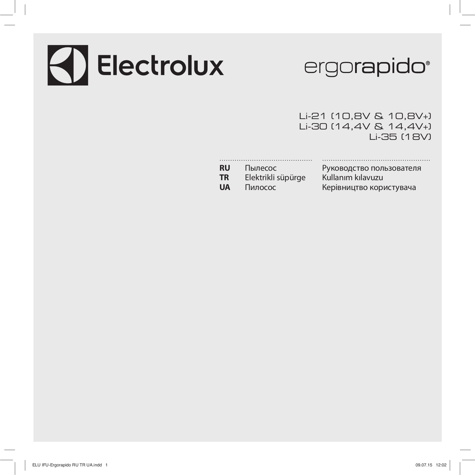 Electrolux ERG101 User Manual