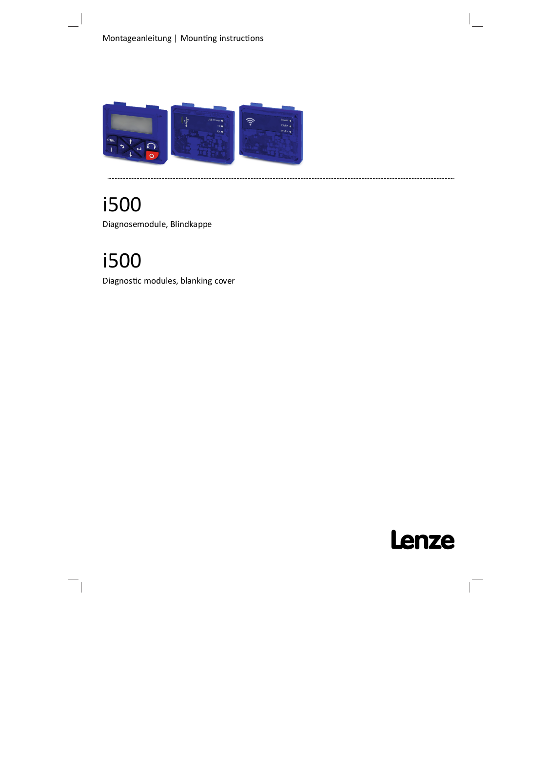 Lenze i500 Mounting Instructions