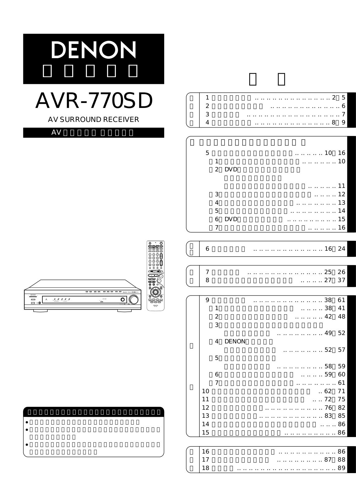 Denon AVR-770SD Owners Manual