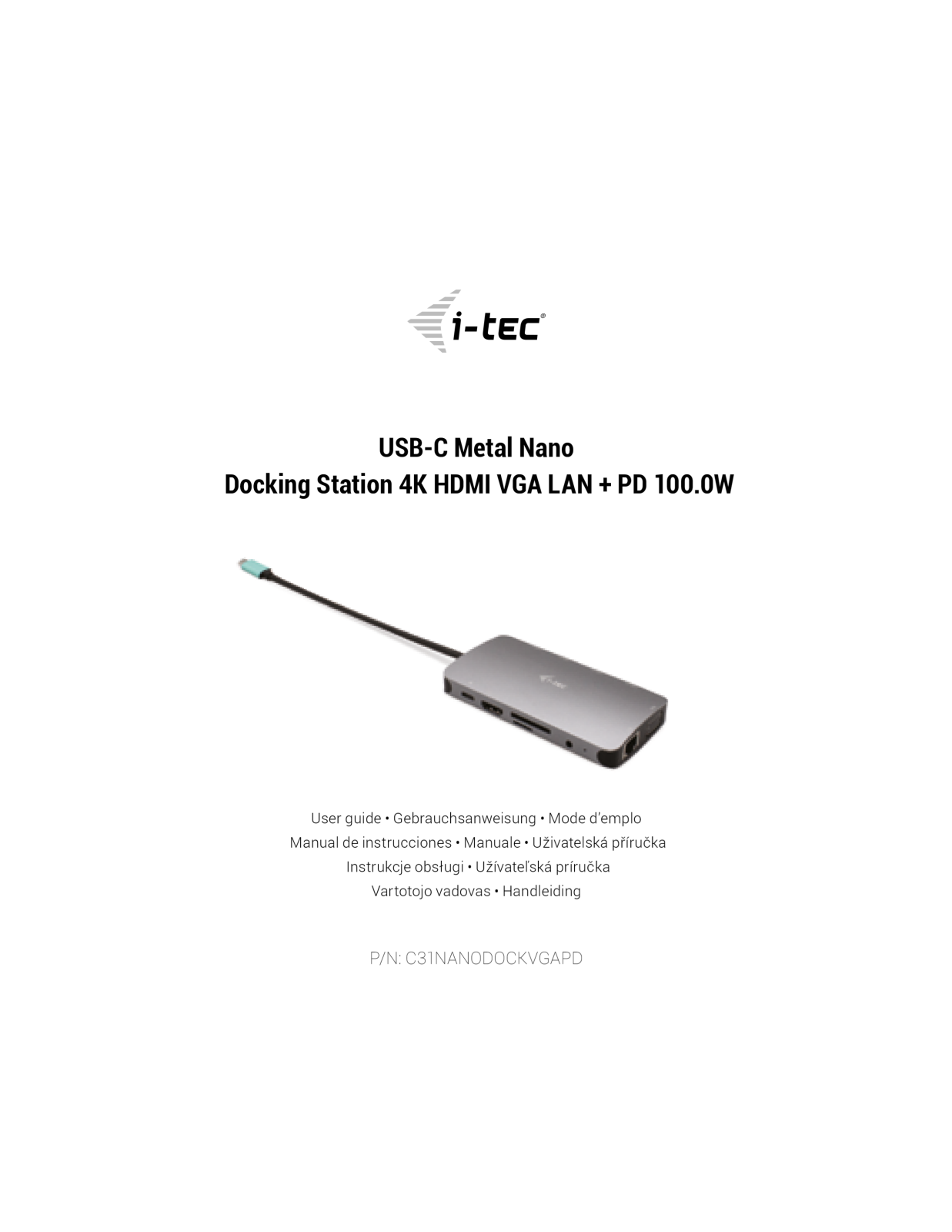 I-TEC C31NANOVGA112W User guide