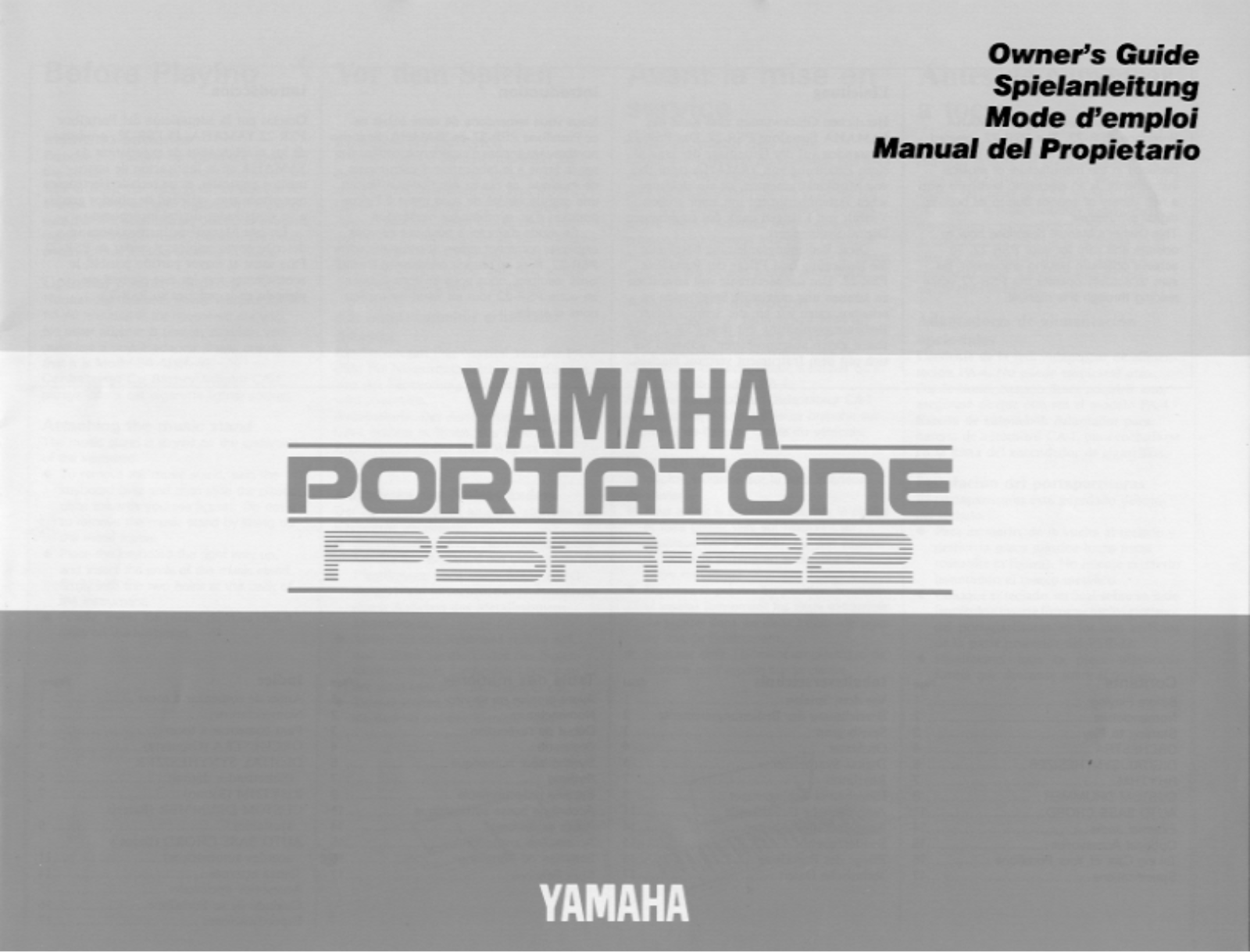 Yamaha PSR-22E, PSR-22 User Manual