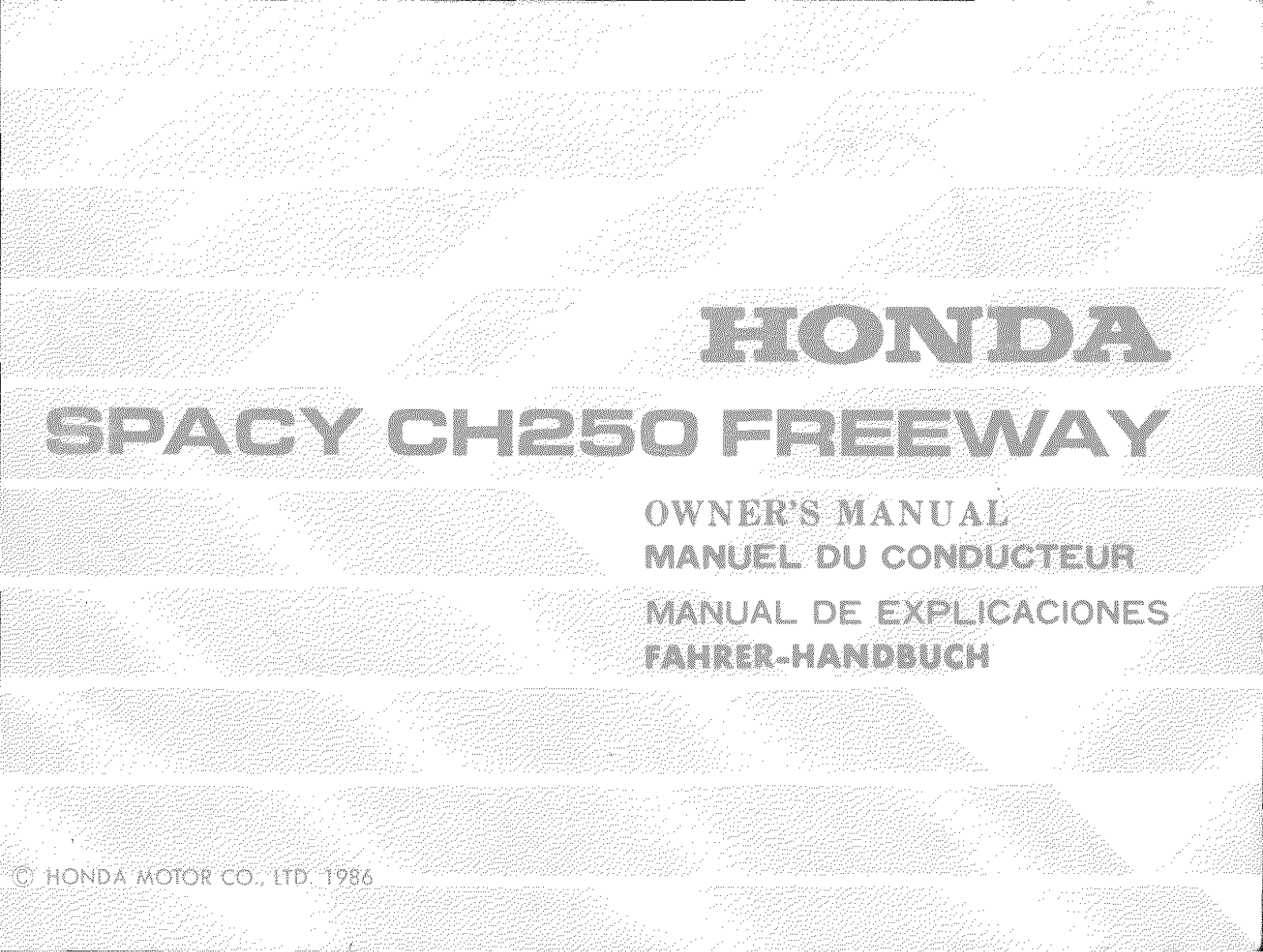 Honda CH250 1986 Owner's Manual