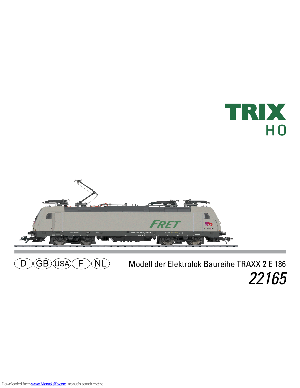 Trix Elektrolok Baureihe TRAXX 2 E 186 22165 User Manual