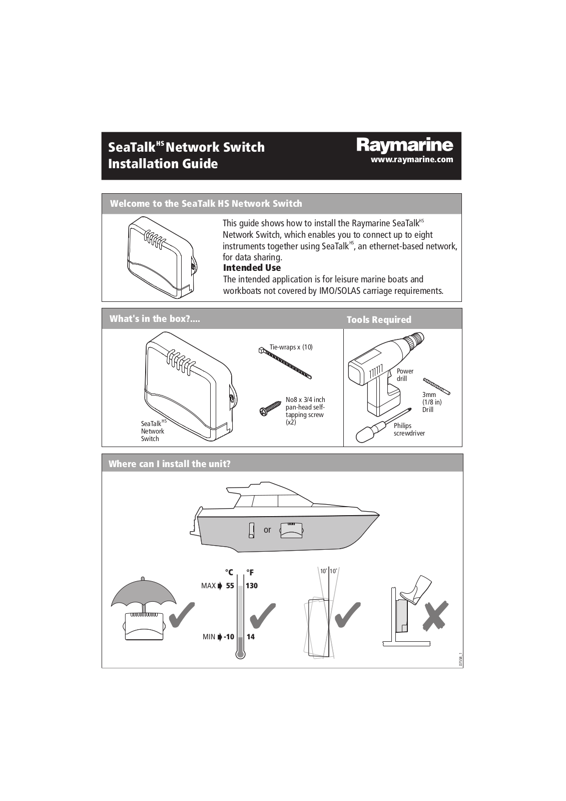 Raymarine SEATALK HS User Manual