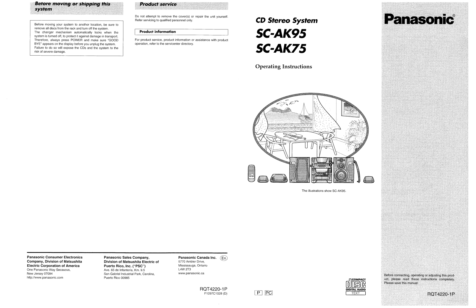 Panasonic SCAK75, SCAK95 User Manual