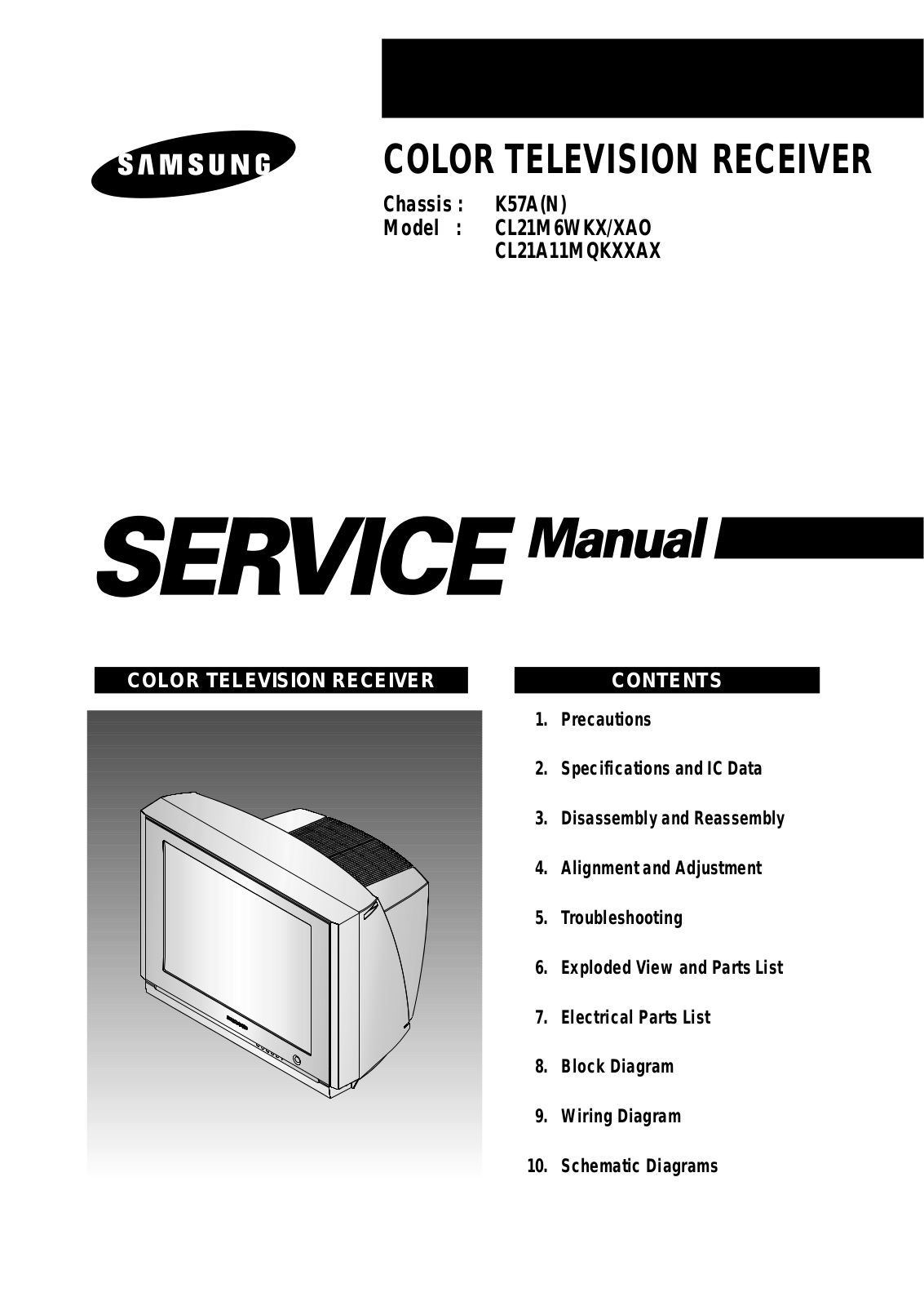 SAMSUNG CL21M6WKX-XAO, CL21A11MQKXXAX Service Manual