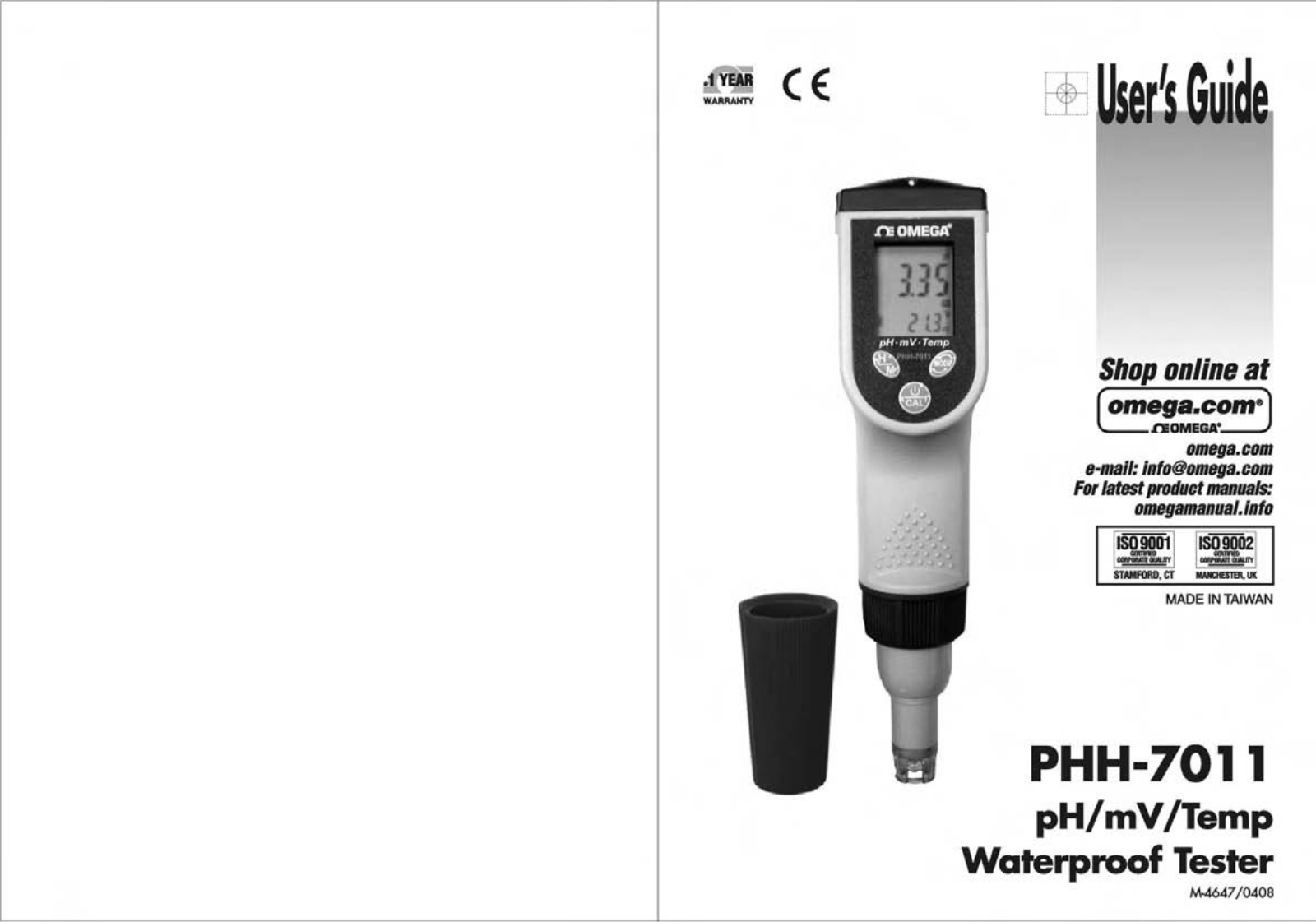 Omega PHH-7000, PHH-7011 User guide - ManualMachine.com