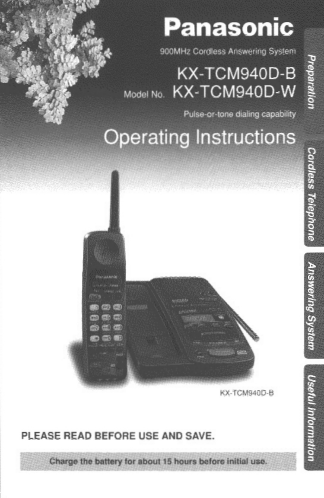 Panasonic KX-TCM940W, KX-TCM940DB, KX-TCM940B User Manual