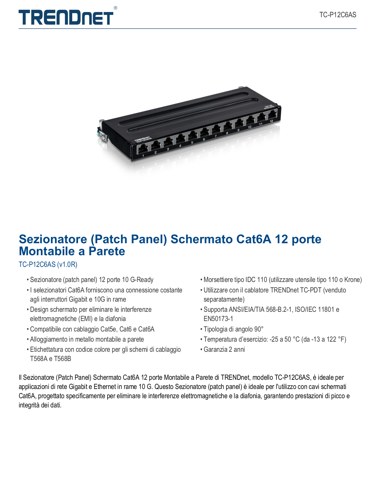 Trendnet TC-P12C6AS Datasheet