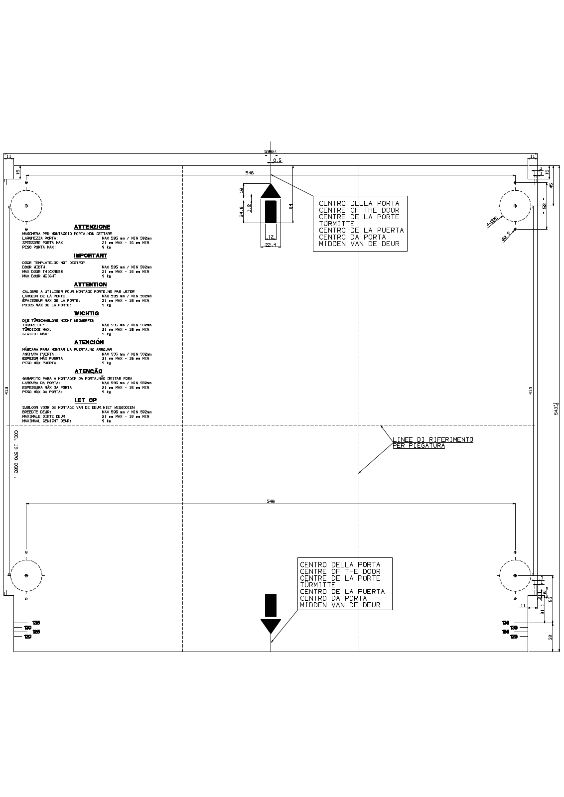 Smeg LBA10B Installation template