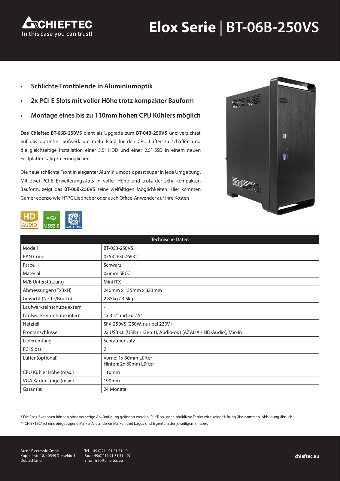 Chieftec BT-06B-U3-250VS User Manual