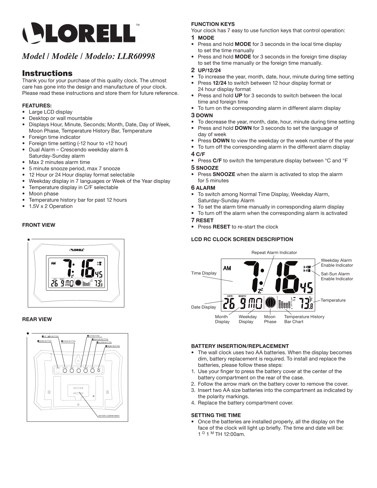 Lorell LLR60998 User Manual