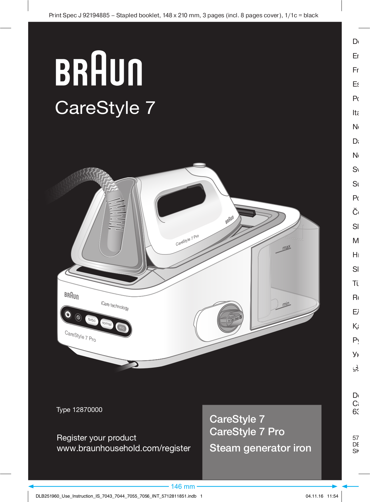 Braun CareStyle 7, CareStyle 7 Pro User Manual