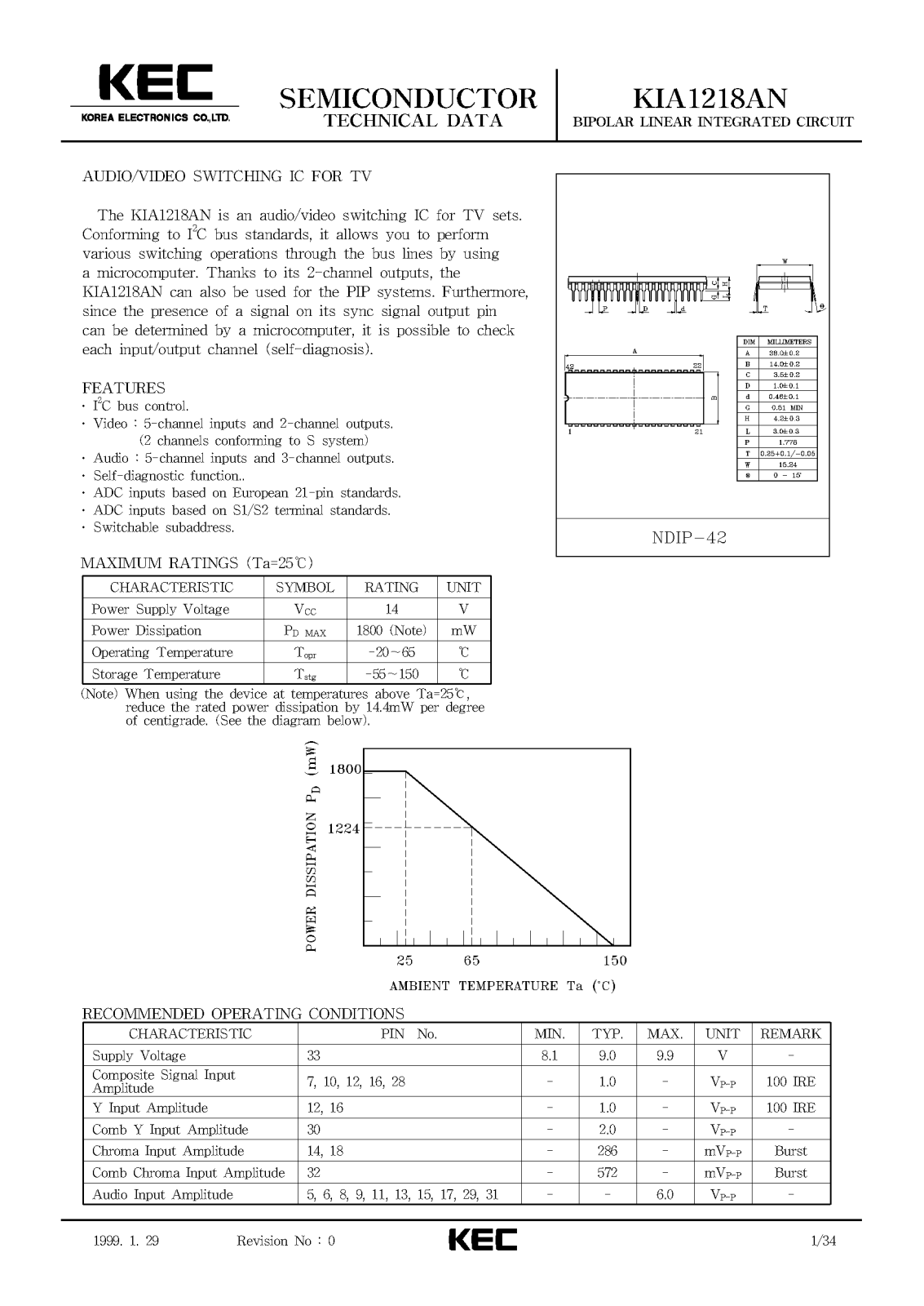 KEC KIA1218AN Datasheet