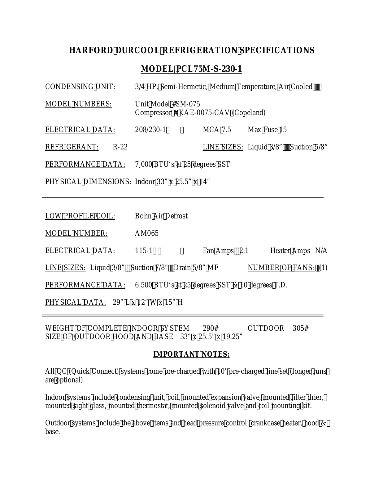 Harford AM065 User Manual