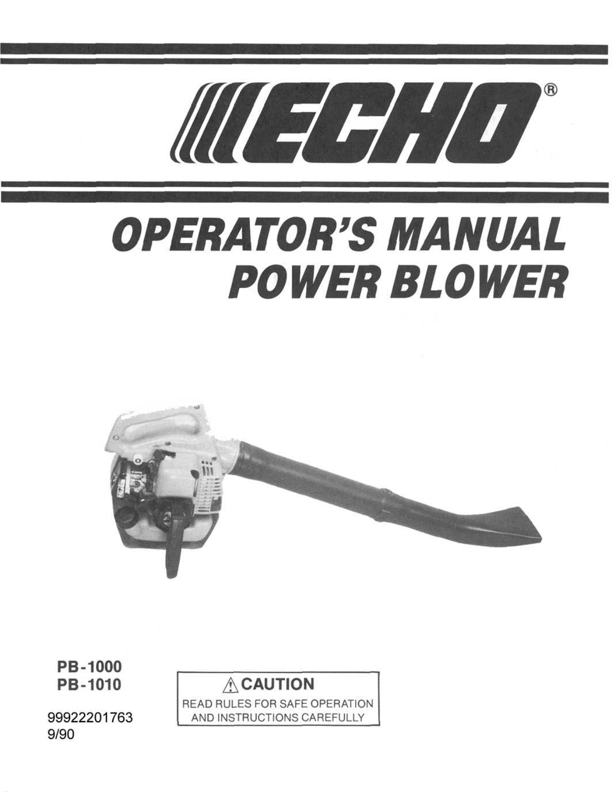 Echo PB-1000, PB-1010 User Manual