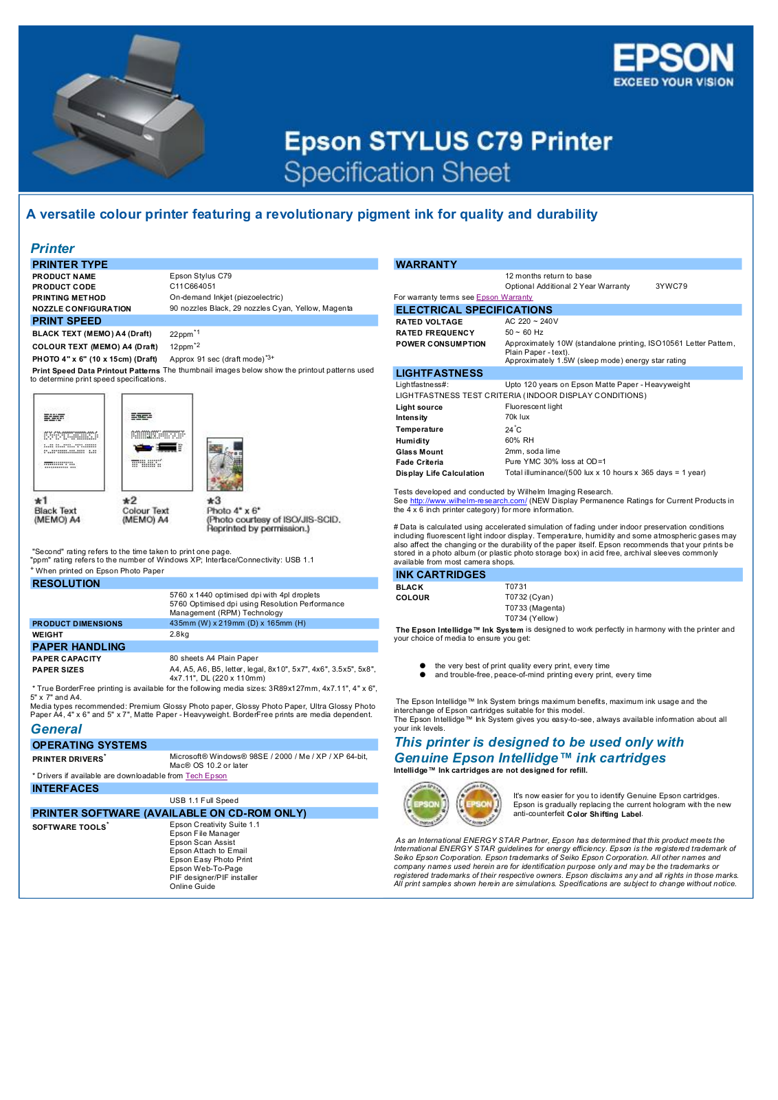 Epson C79 User Manual