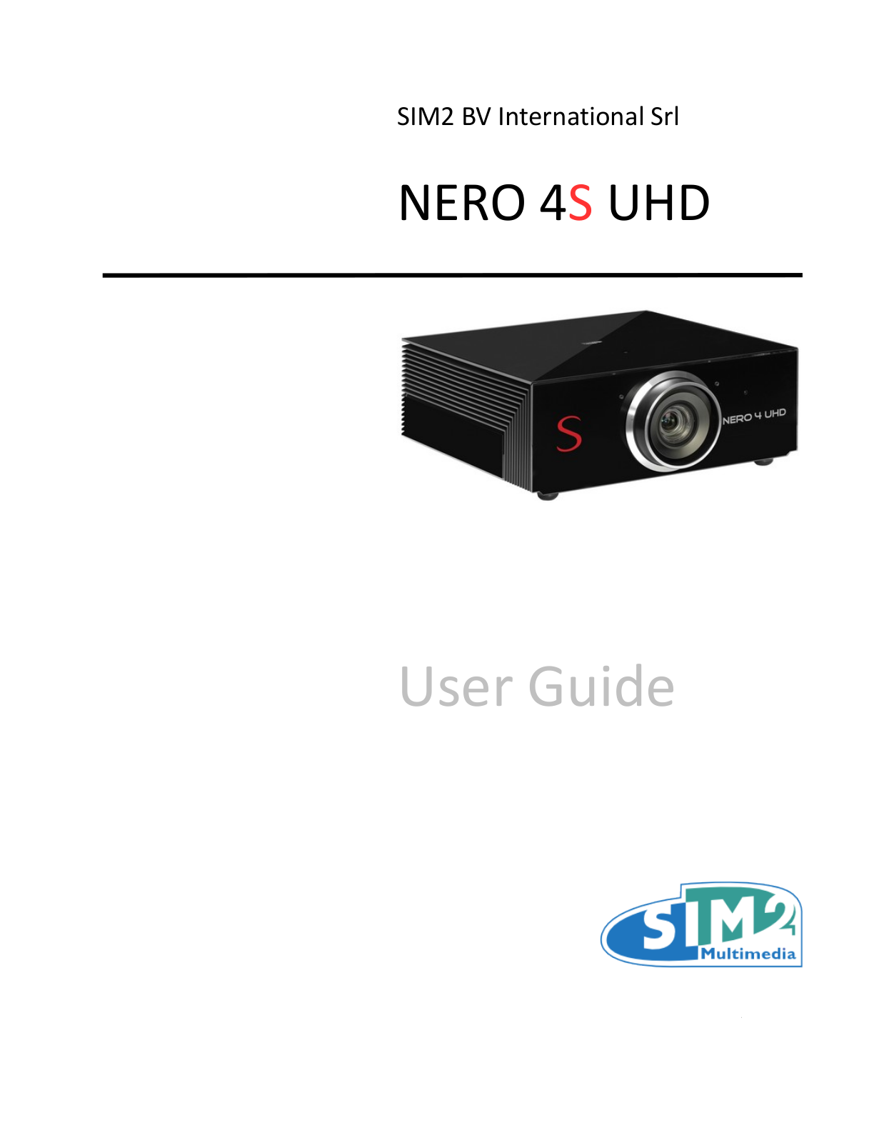 SIM2 Nero 4S UHD HDR User Manual