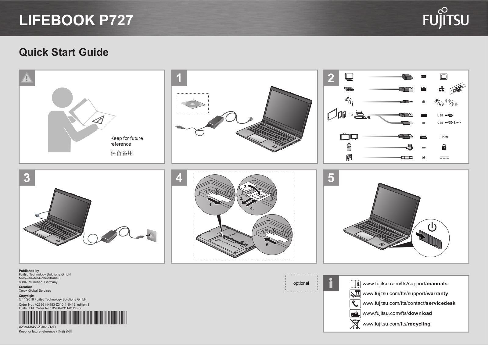 FUJITSU P727 Notice de prise en main