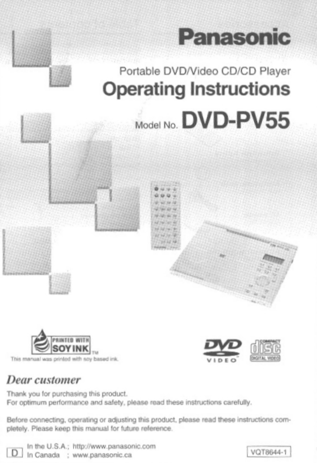 Panasonic DVD-PV55 User Manual