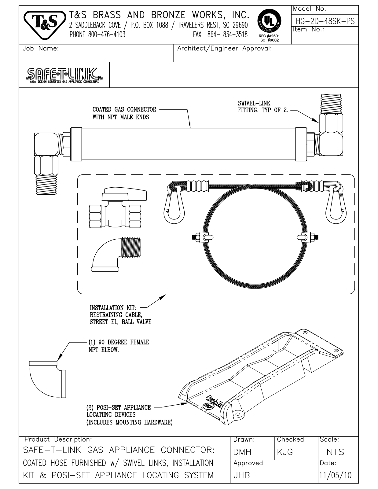 T&S Brass HG-2D-48SK-PS User Manual