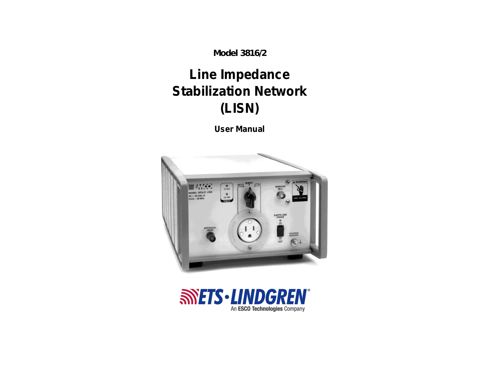 ETS-Lindgren 3816-2 User Manual