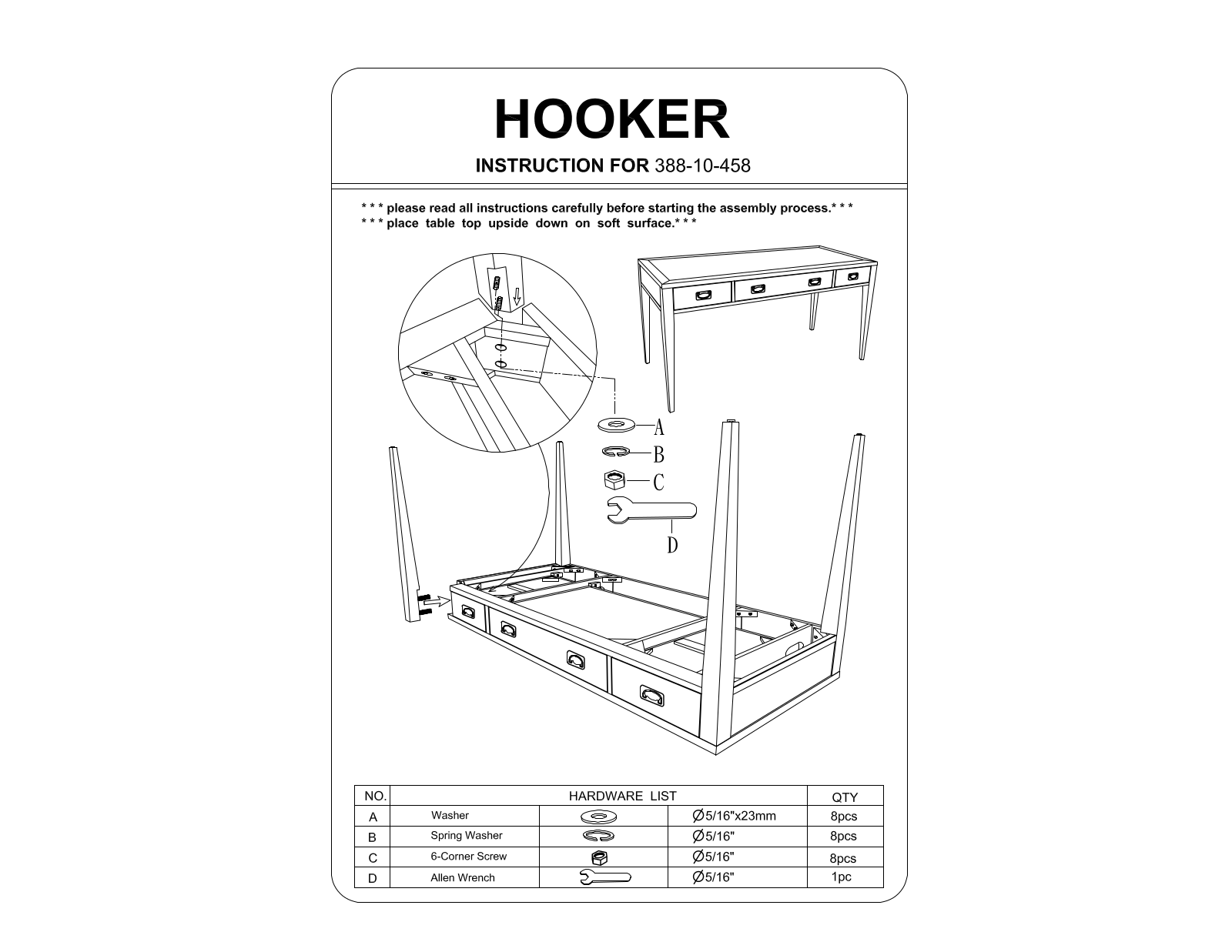 Hooker 388-10-458 Assembly Instructions - ManualMachine.com