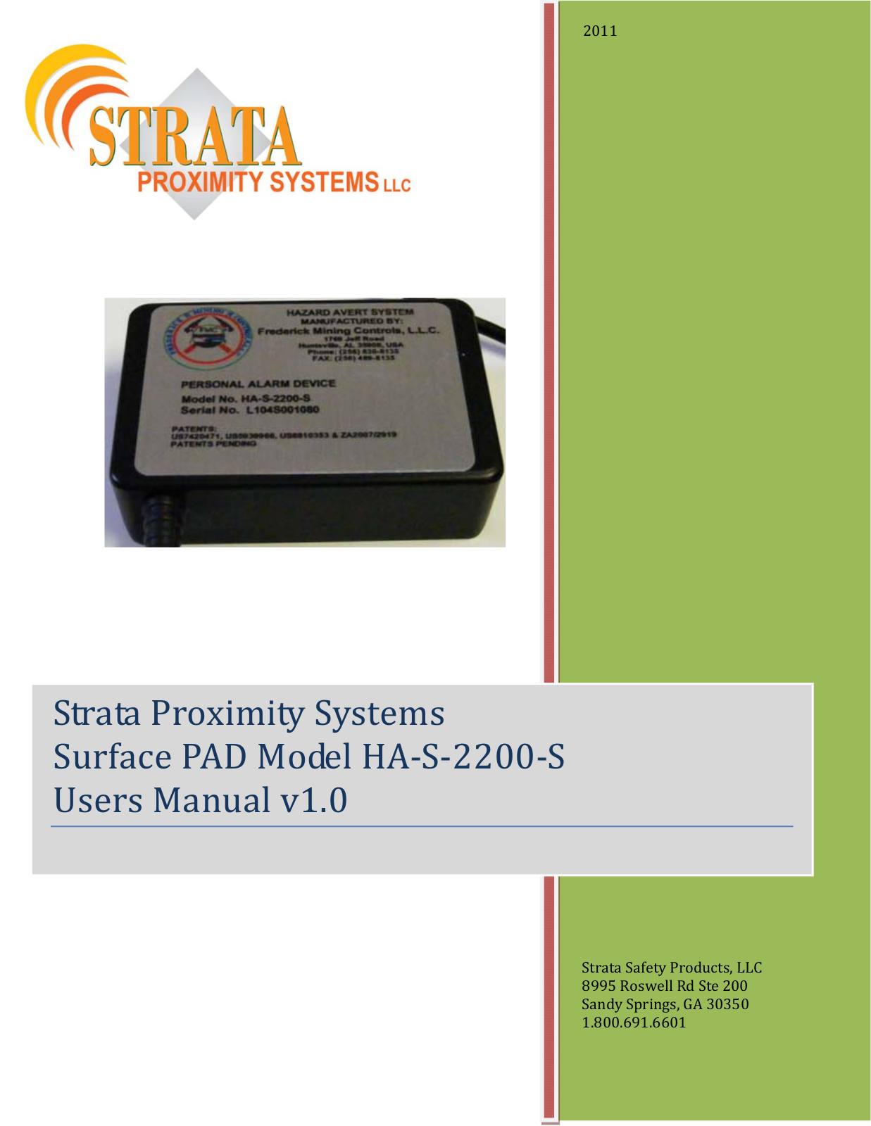 Strata Proximity Systems SPS SPAD1 User Manual