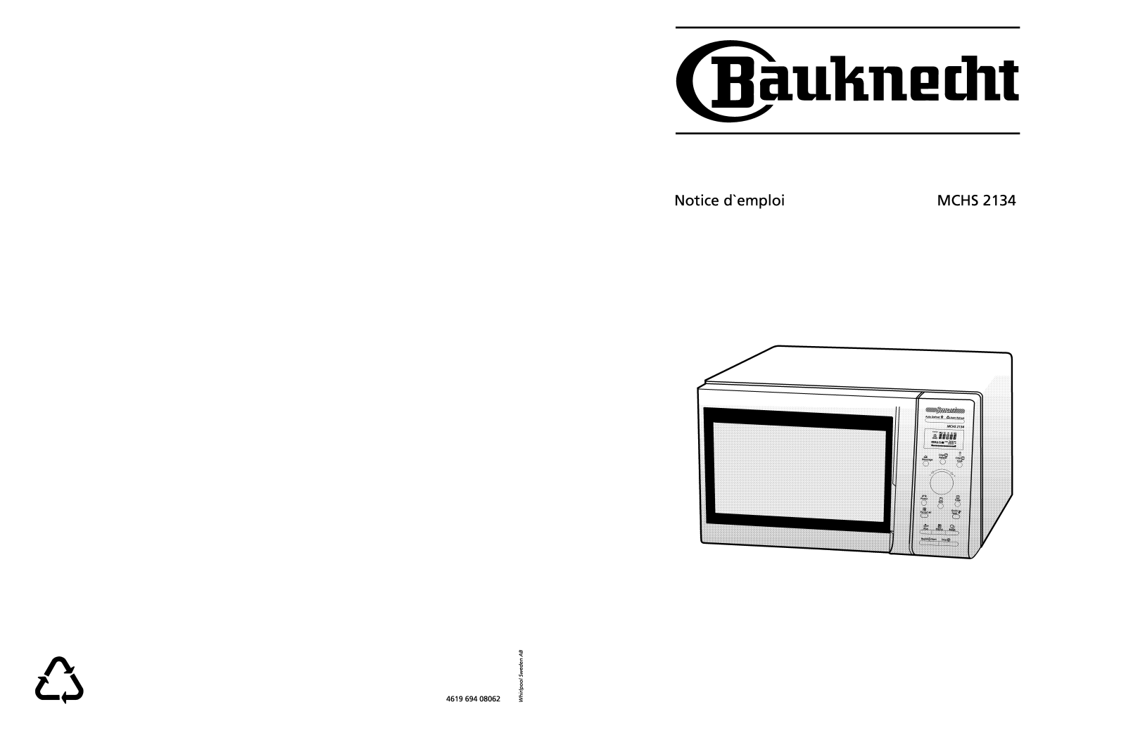 Whirlpool MCHS 2134 User Manual