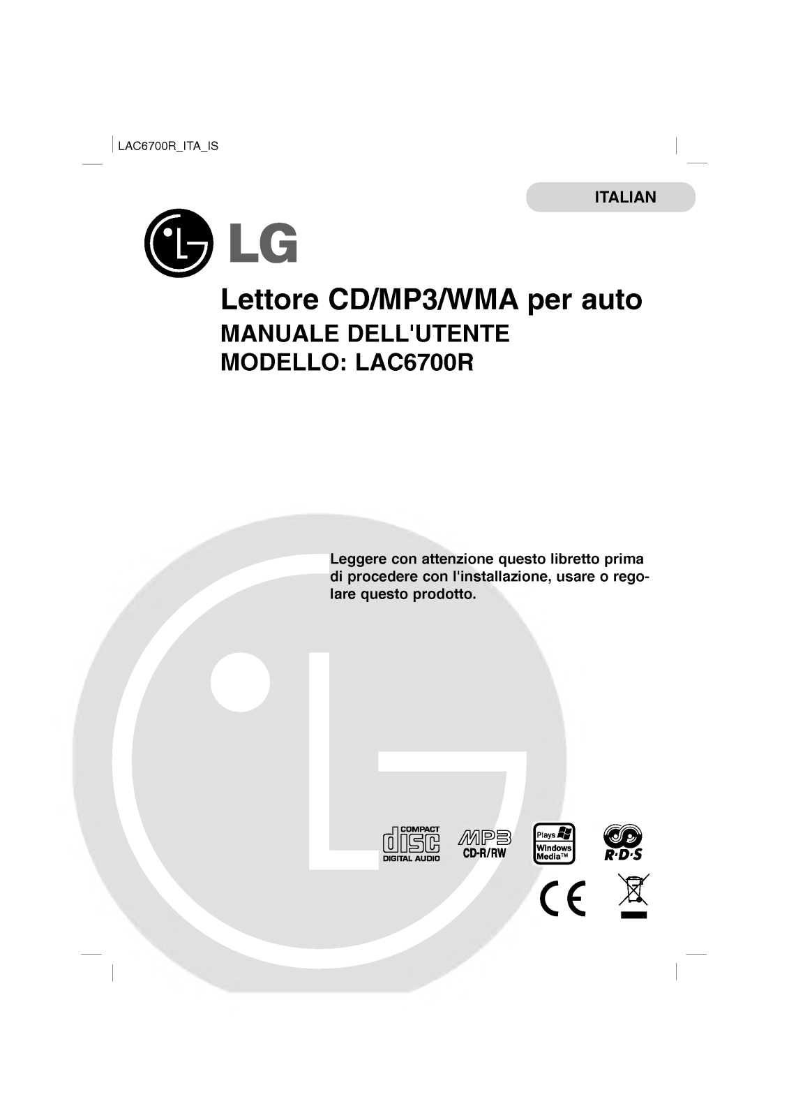 Lg LAC6700R User Manual