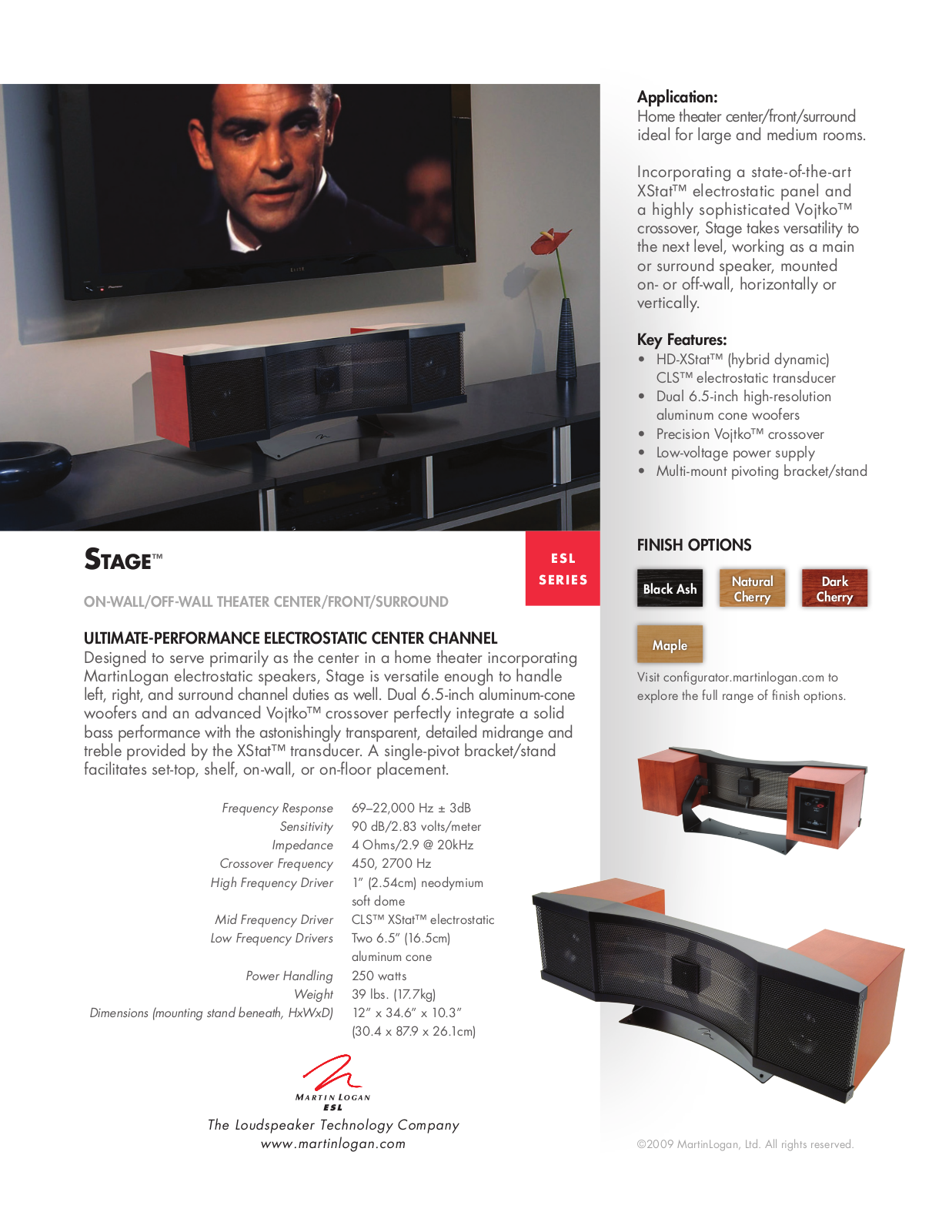 MartinLogan Stage ESL User Manual