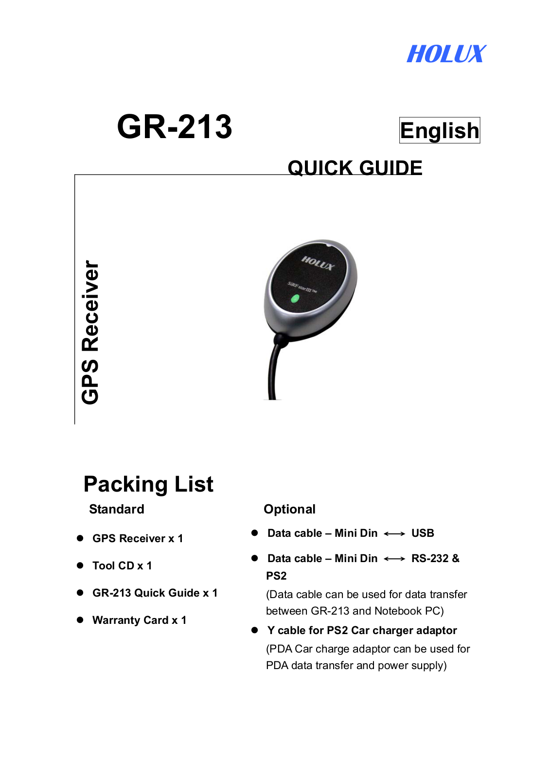 Holux GR-213 User Manual