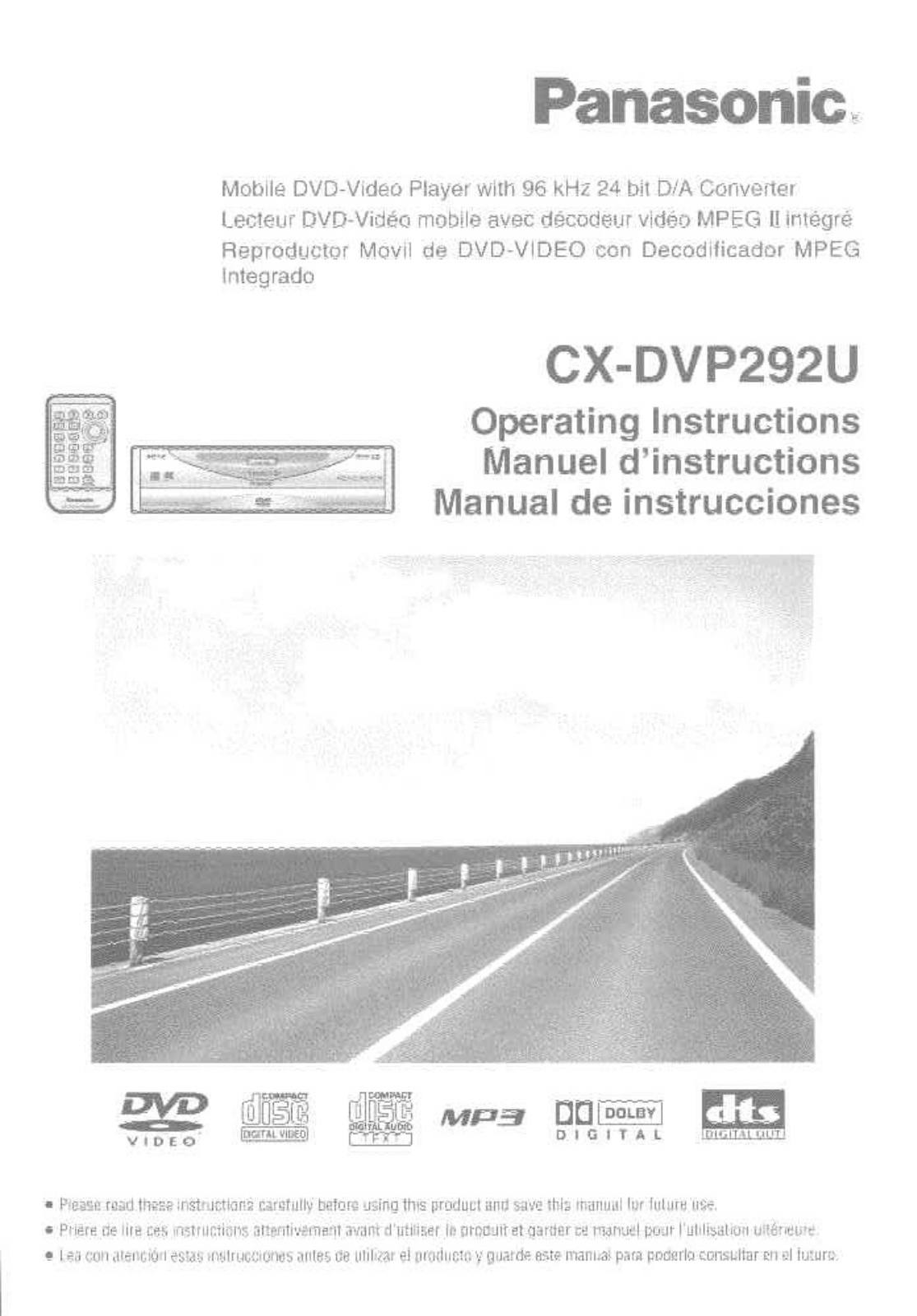 Panasonic cx-dvp292u Operation Manual