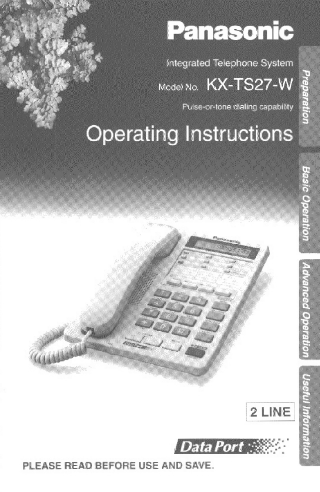 Panasonic kx-ts27 Operation Manual