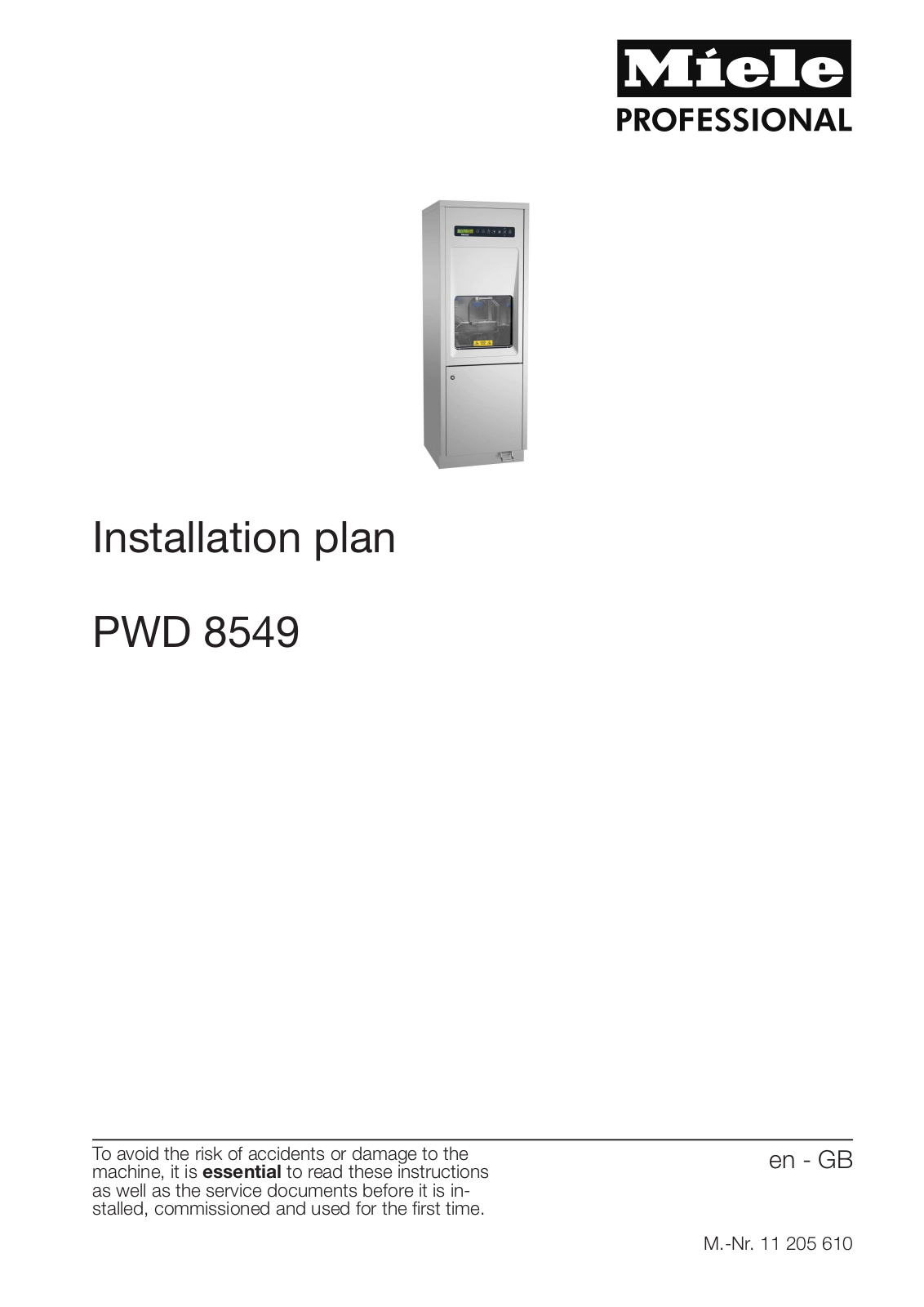 Miele PWD 8549 Installation diagram