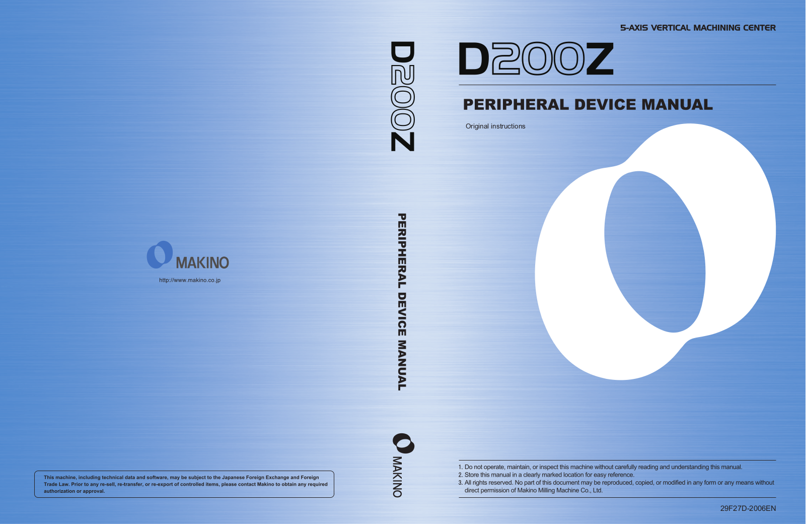 Makino D200z User Manual